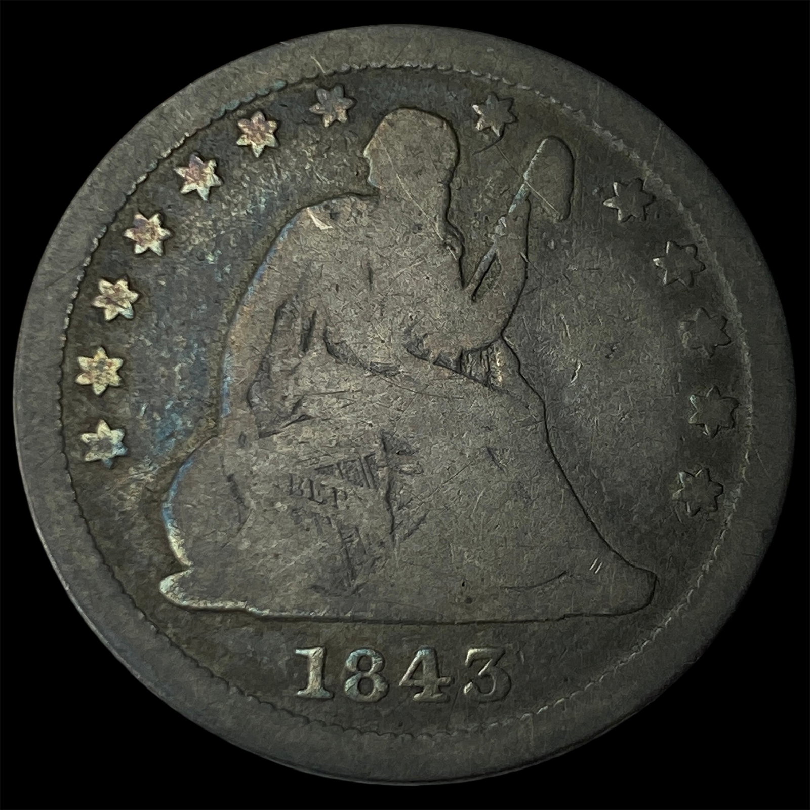 1843 Seated Liberty Quarter LIGHTLY CIRCULATED (1 of 2)