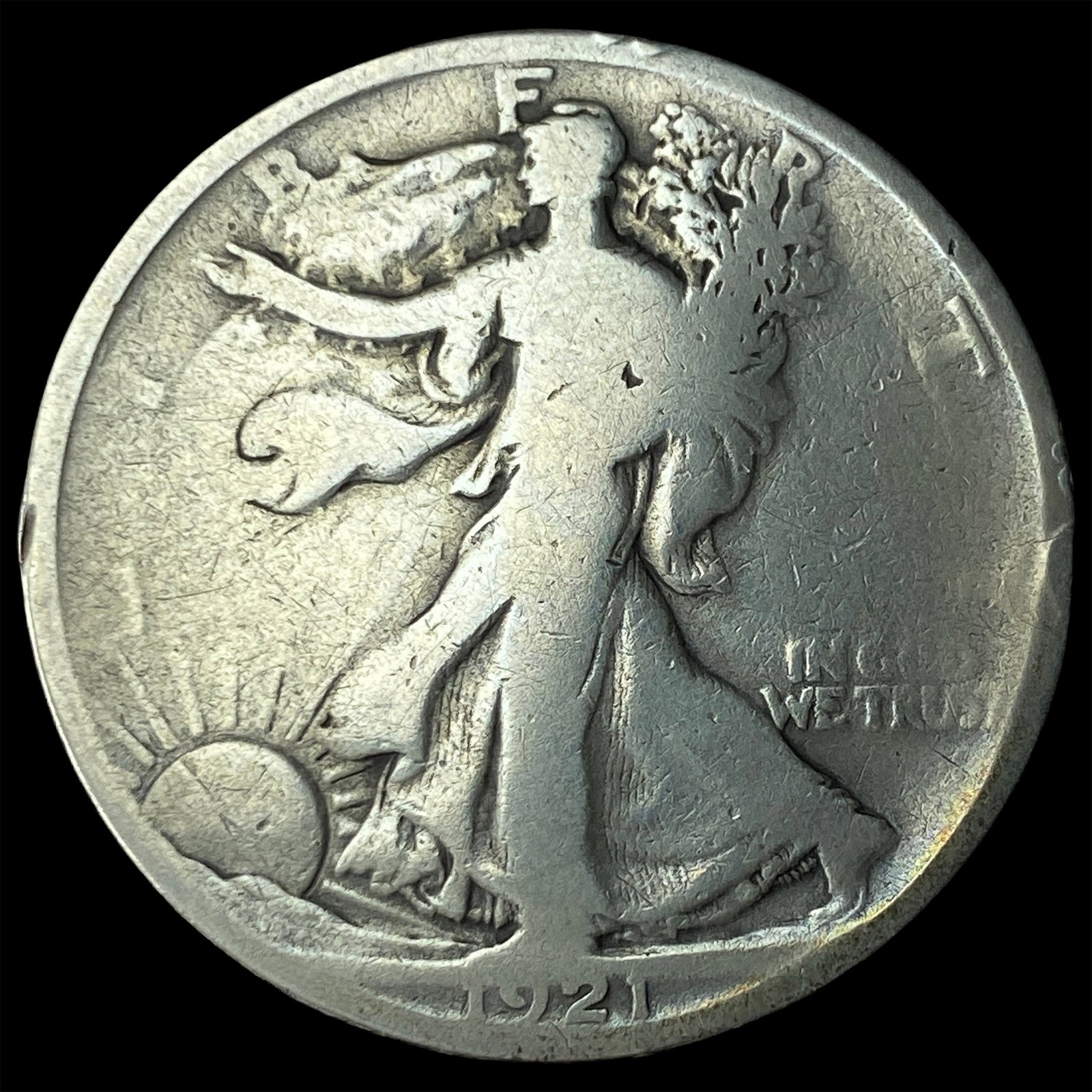 1921 Silver Walking Liberty Half Dollar NICELY CIRCULATED: 1921 Silver Walking Liberty Half Dollar NICELY CIRCULATED