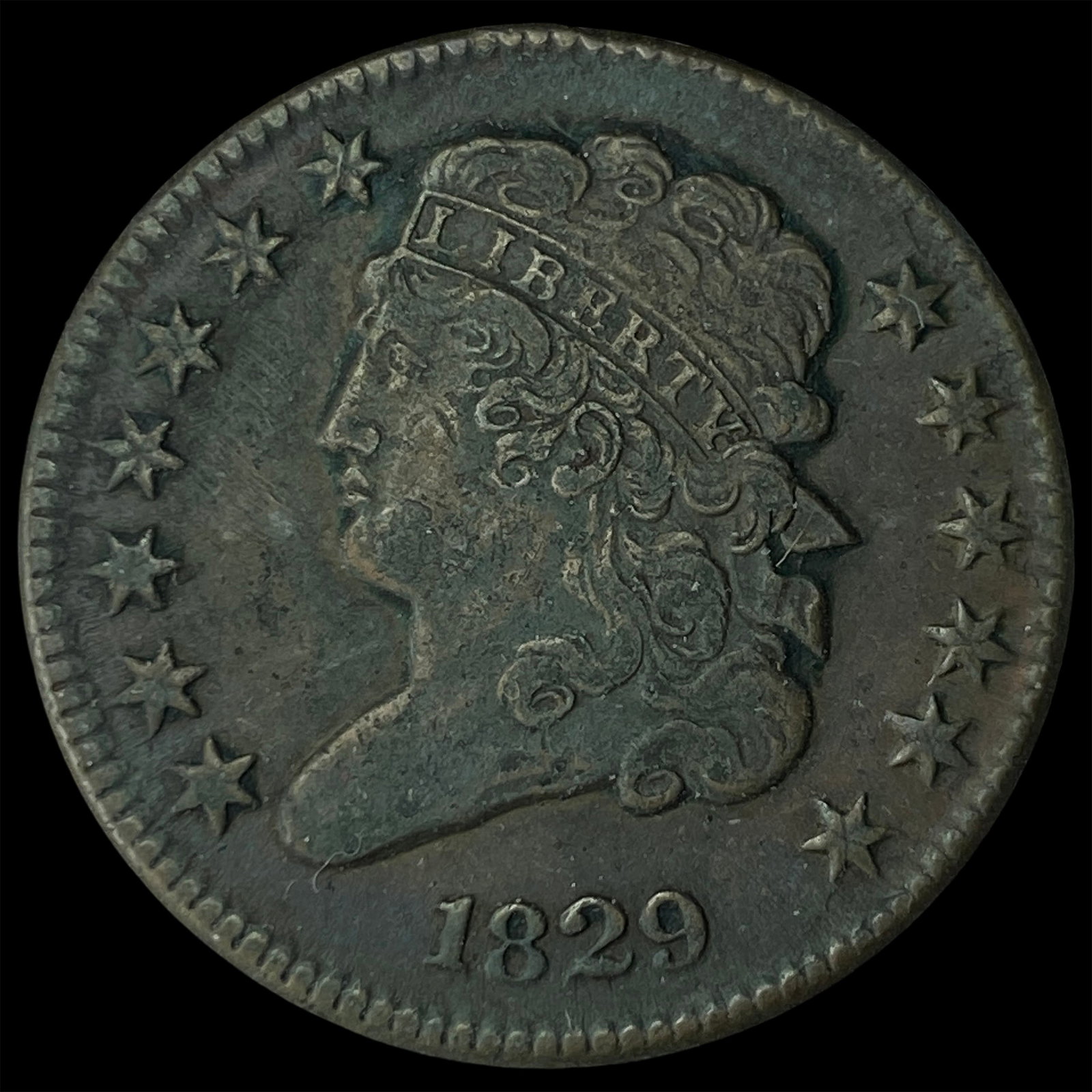 1829 Classic Head Half Cent NEARLY UNCIRCULATED: 1829 Classic Head Half Cent NEARLY UNCIRCULATED