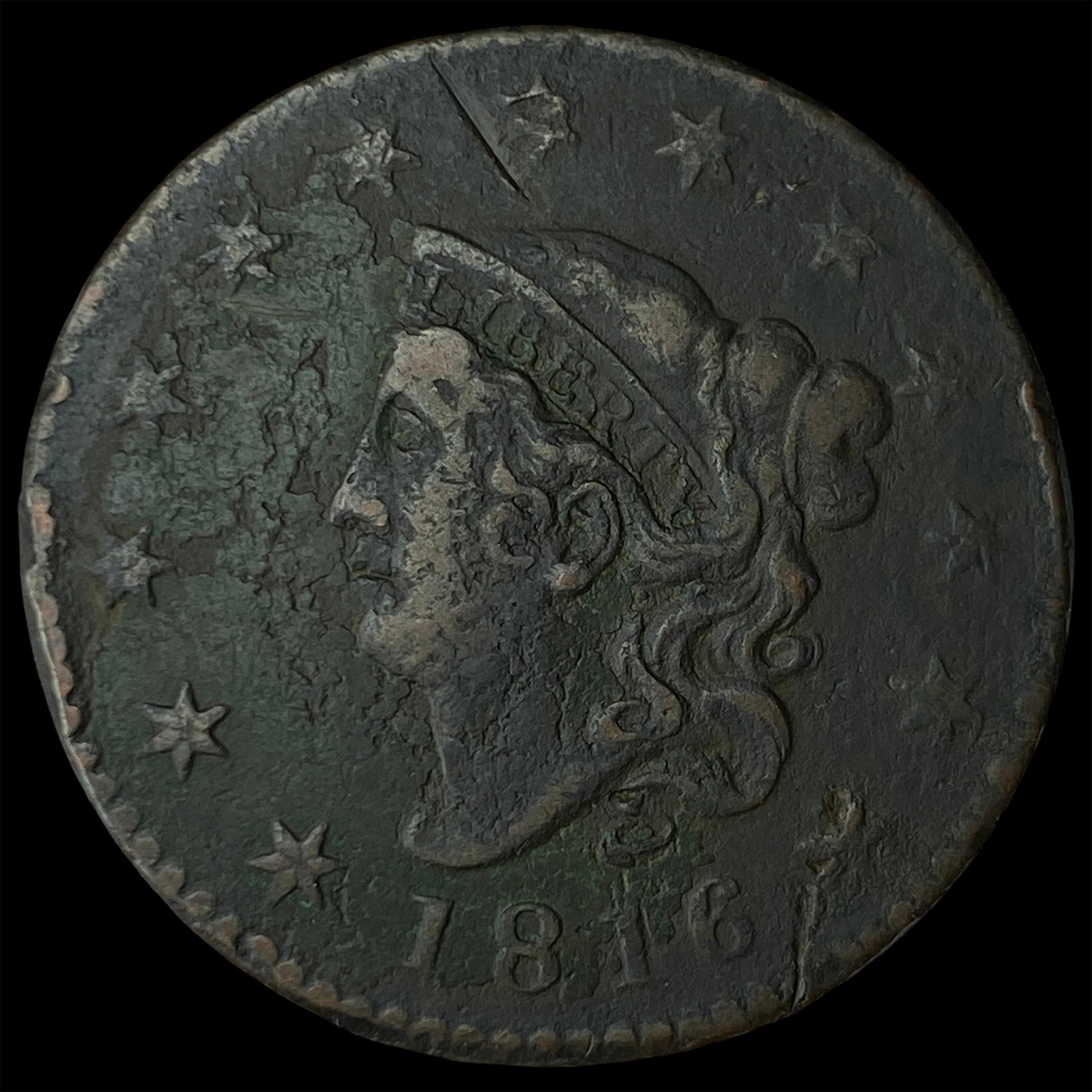 1816 Coronet Head Large Cent LIGHTLY CIRCULATED (1 of 2)