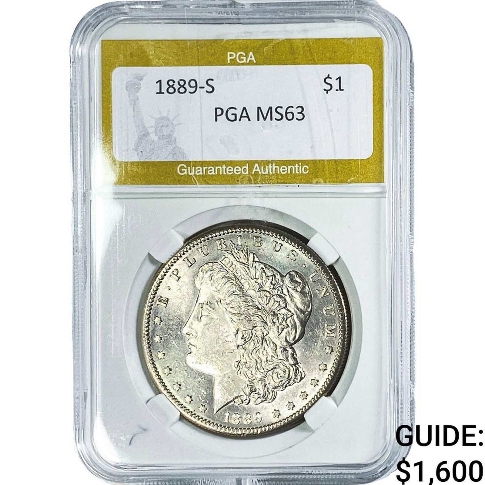 1889-S Morgan Silver Dollar PGA MS63: 1889-S Morgan Silver Dollar PGA MS63