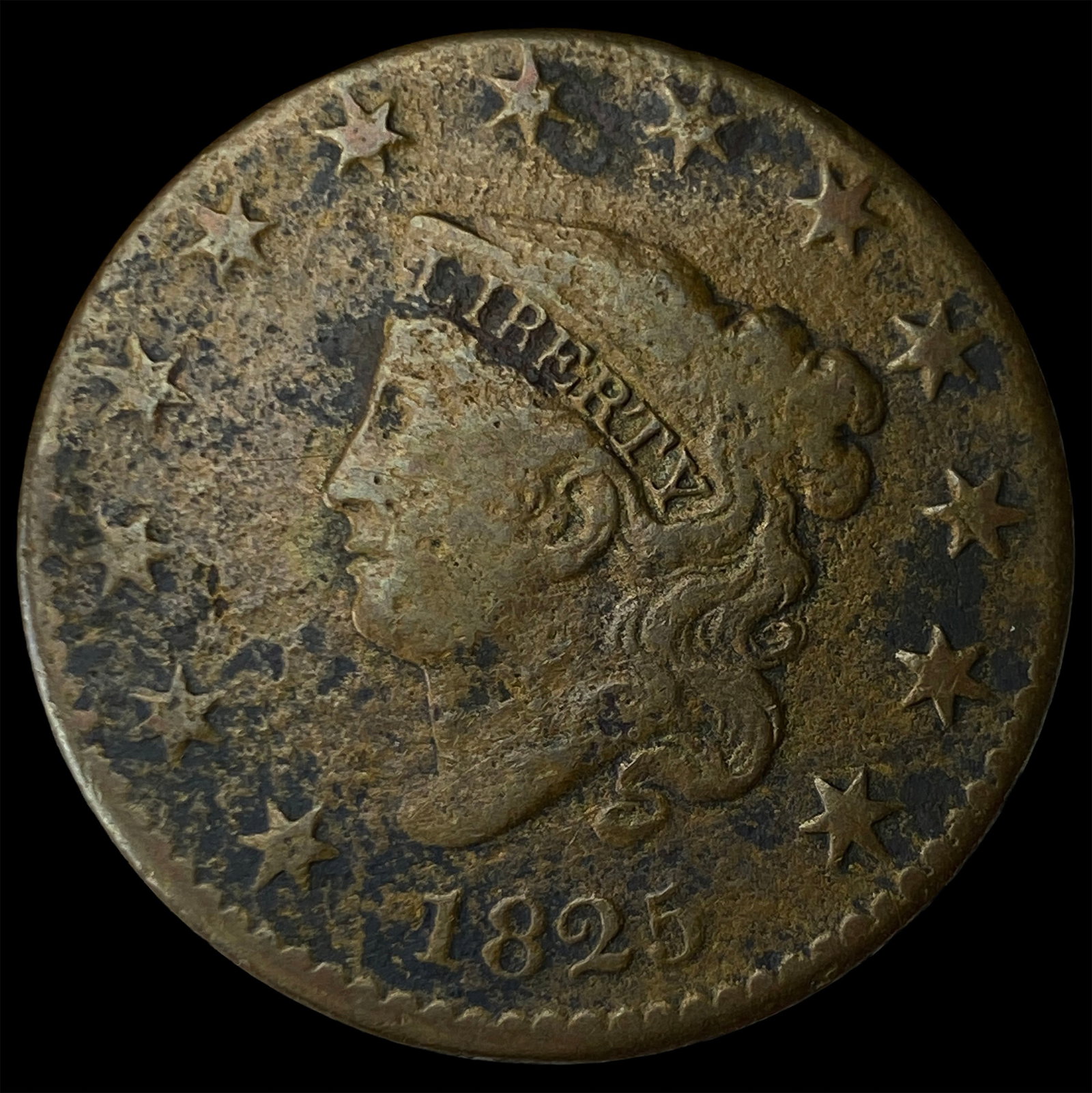 1825 Coronet Head Large Cent LIGHTLY CIRCULATED: 1825 Coronet Head Large Cent LIGHTLY CIRCULATED