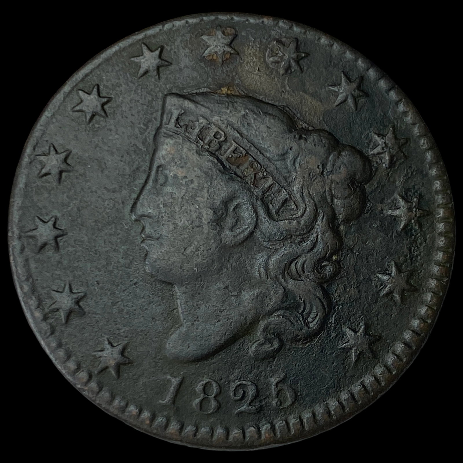 1825 Coronet Head Large Cent LIGHTLY CIRCULATED: 1825 Coronet Head Large Cent LIGHTLY CIRCULATED