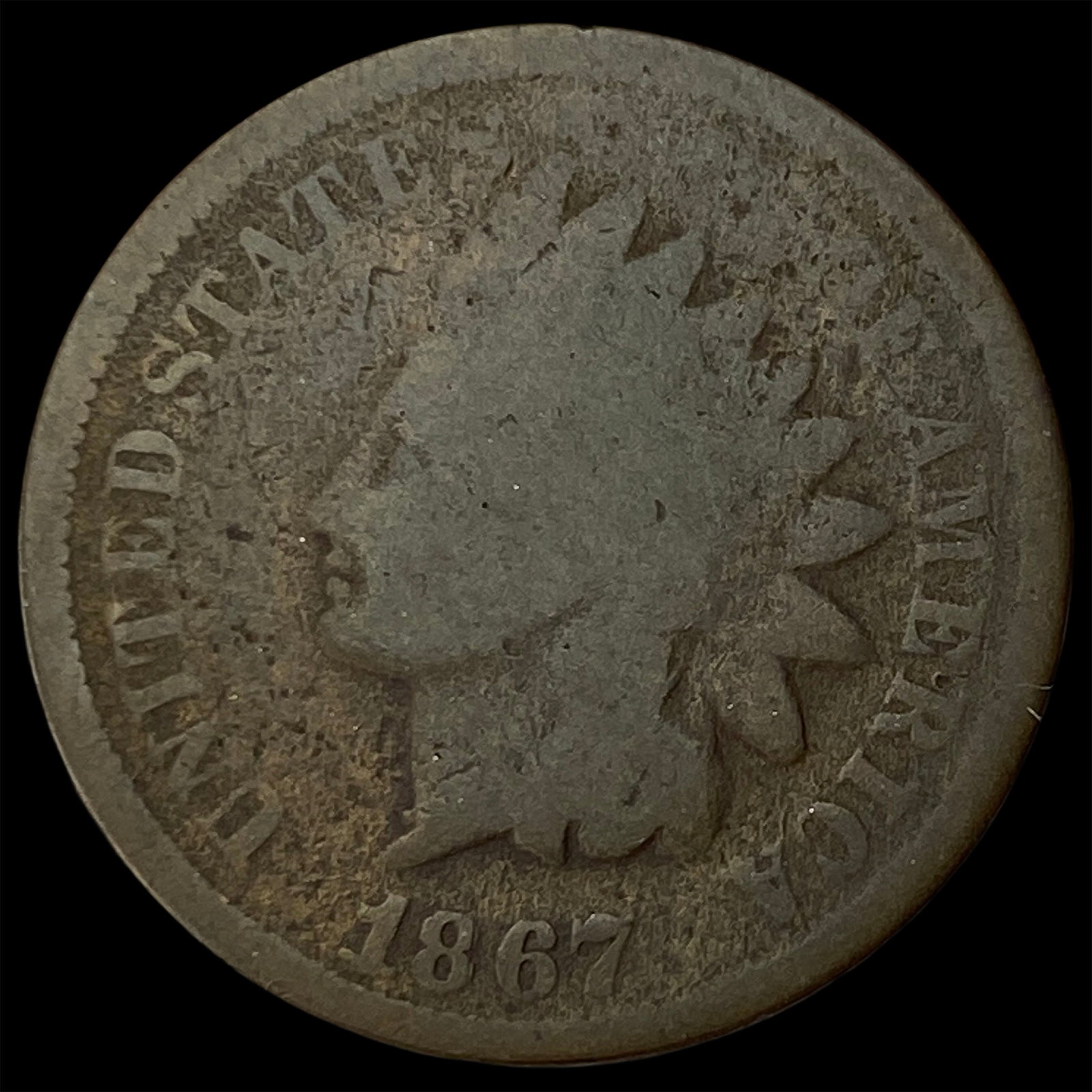 1867 Indian Head Cent NICELY CIRCULATED: 1867 Indian Head Cent NICELY CIRCULATED