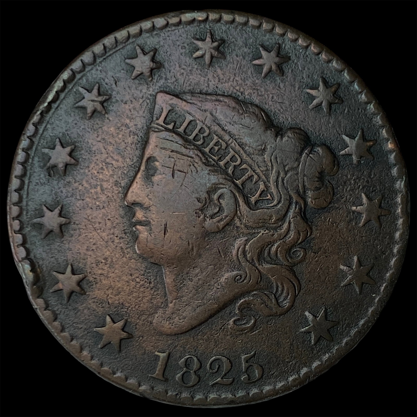 1825 Coronet Head Large Cent LIGHTLY CIRCULATED: 1825 Coronet Head Large Cent LIGHTLY CIRCULATED