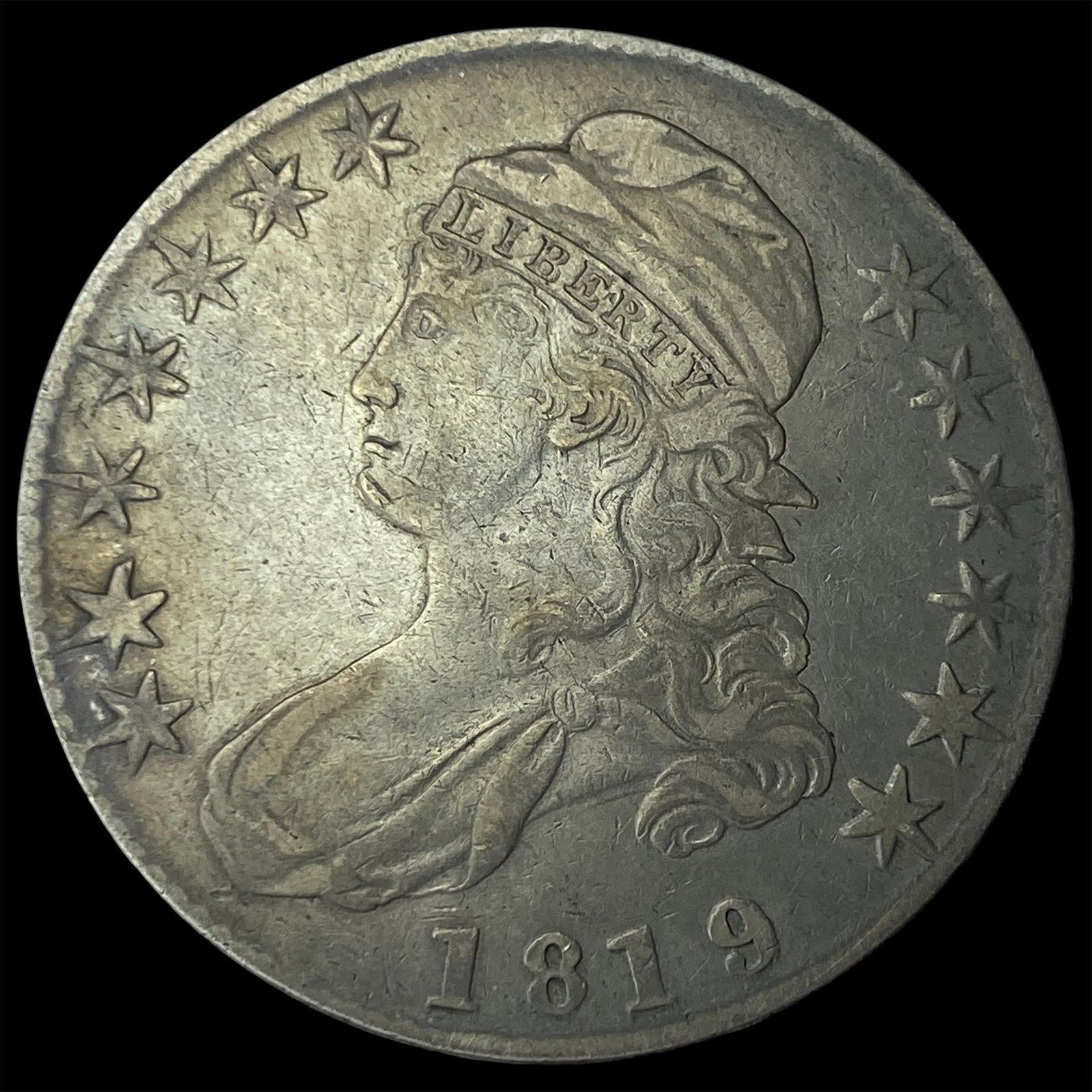 1819 Capped Bust Half Dollar NEARLY UNCIRCULATED: 1819 Capped Bust Half Dollar NEARLY UNCIRCULATED