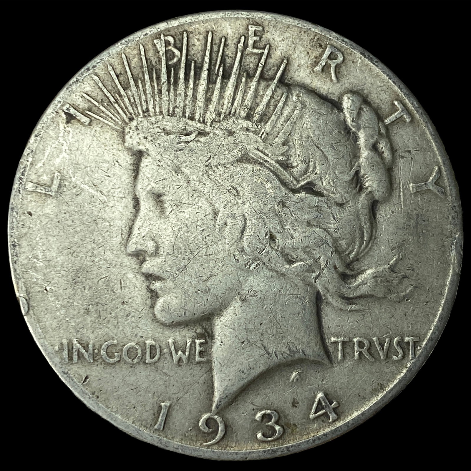 1934-S Silver Peace Dollar NICELY CIRCULATED