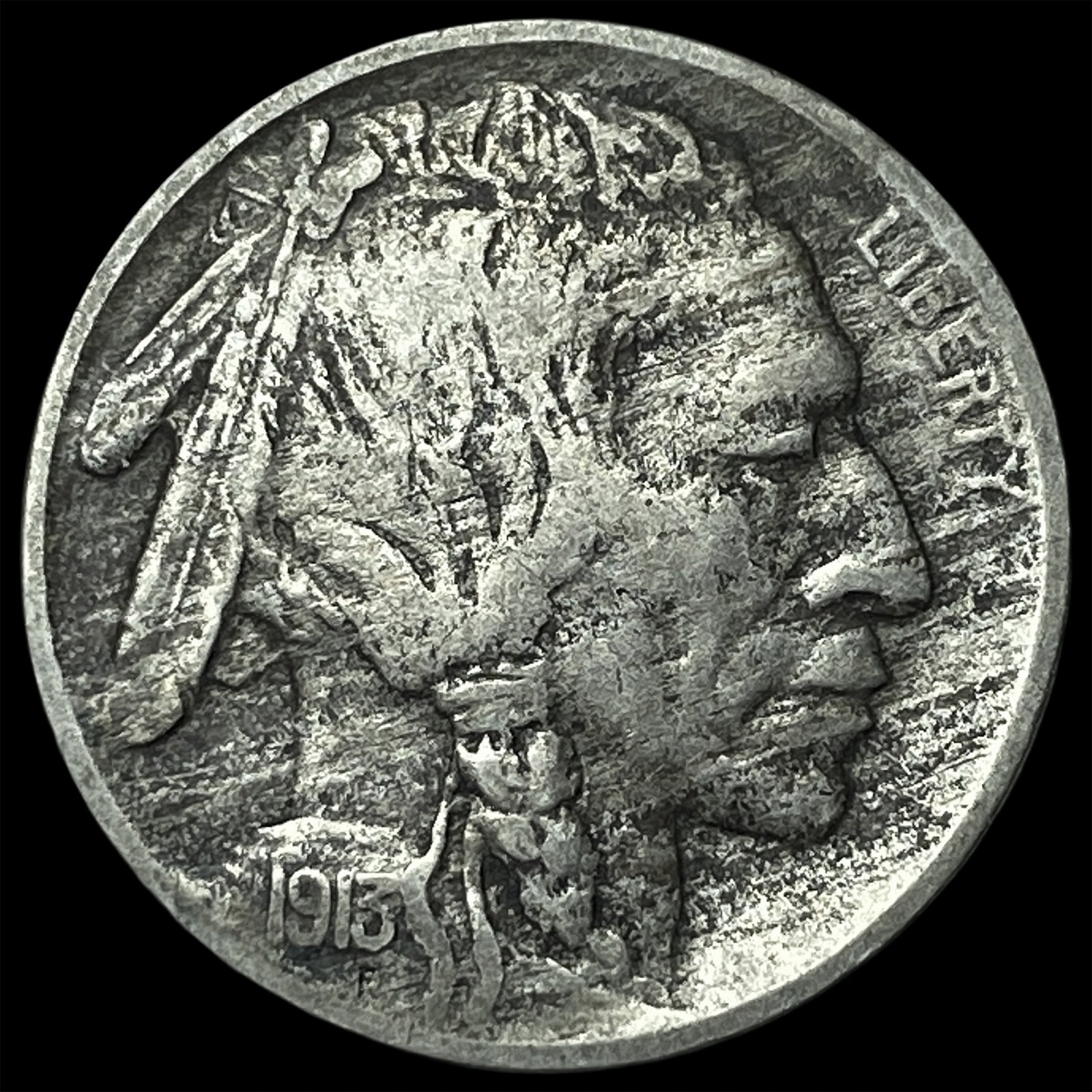 1913-D Buffalo Nickel Type 2 NEARLY UNCIRCULATED (1 of 2)
