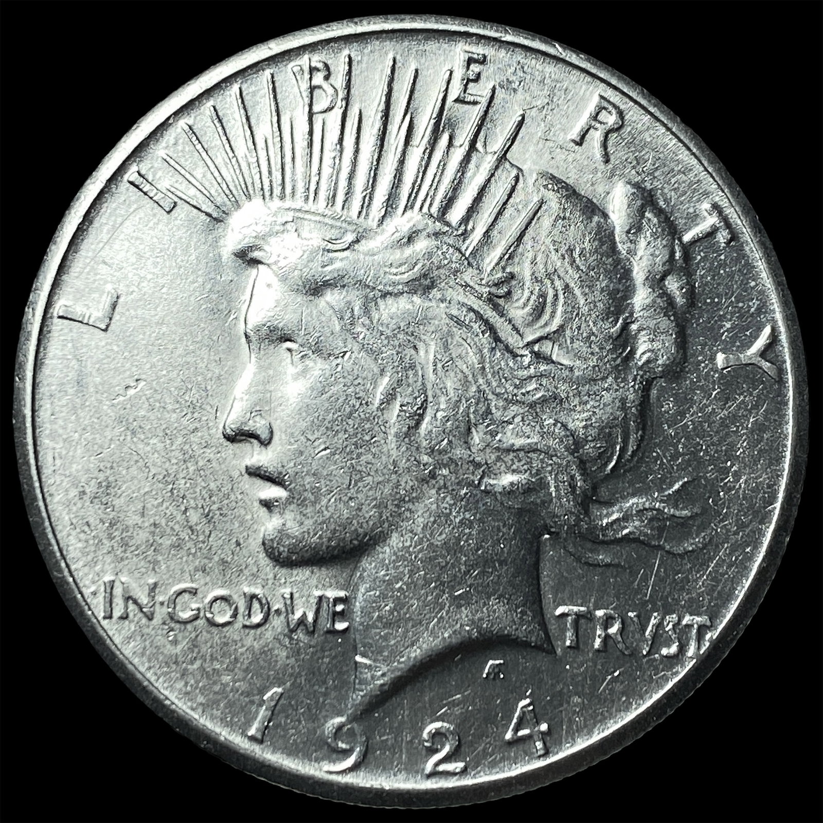 1924-S Silver Peace Dollar CHOICE AU