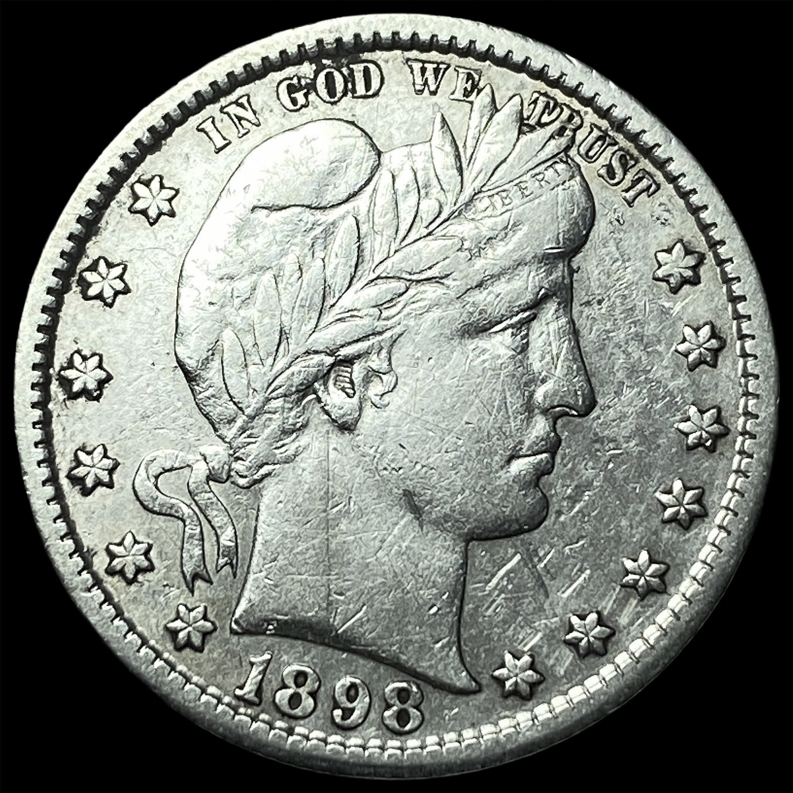 1898-S Silver Barber Quarter CLOSELY UNCIRCULATED