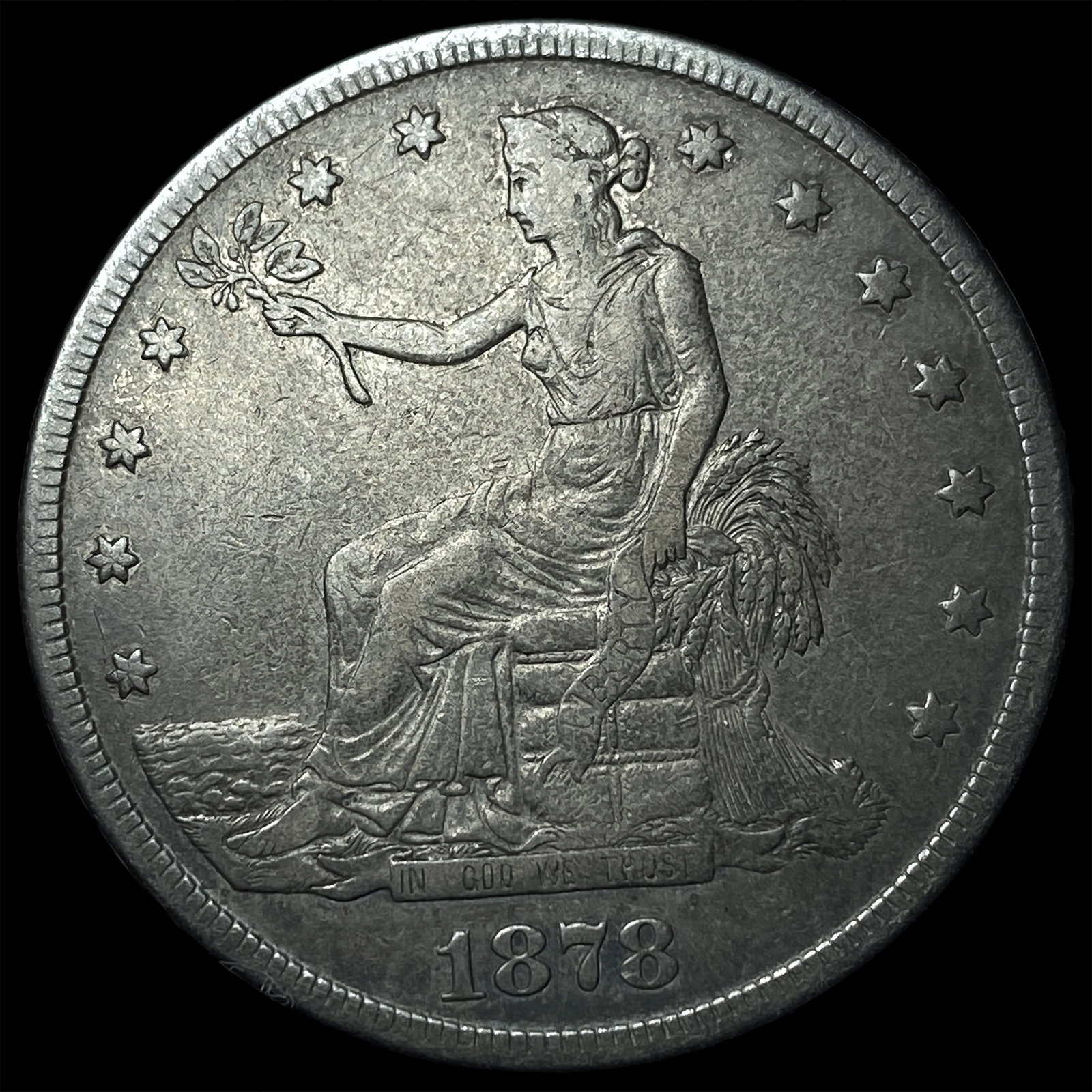 1878-S Silver Trade Dollar NEARLY UNCIRCULATED: 1878-S Silver Trade Dollar NEARLY UNCIRCULATED