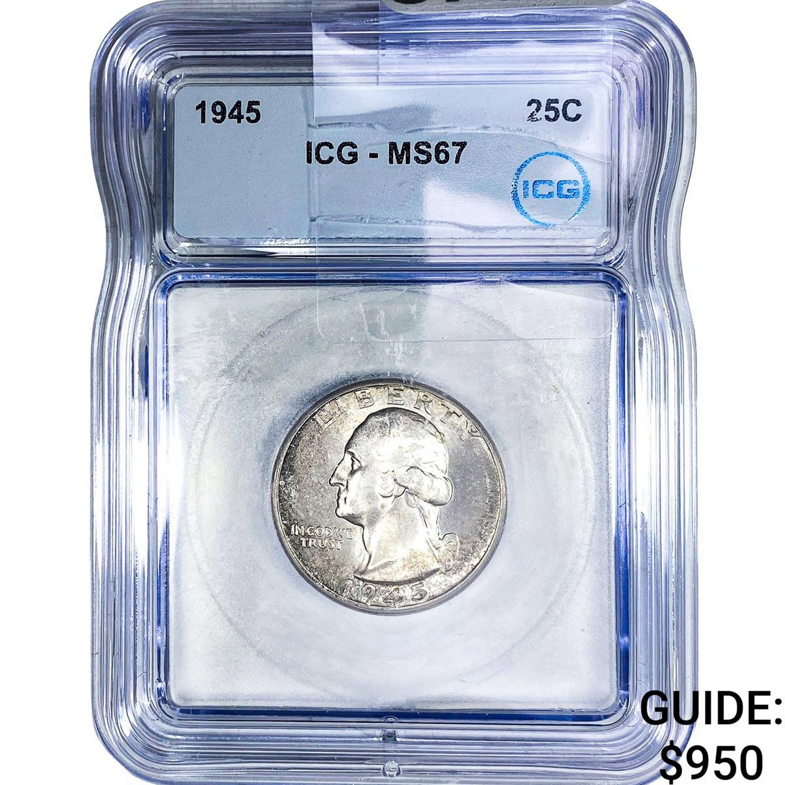 1945 Washington Silver Quarter ICG MS67: 1945 Washington Silver Quarter ICG MS67