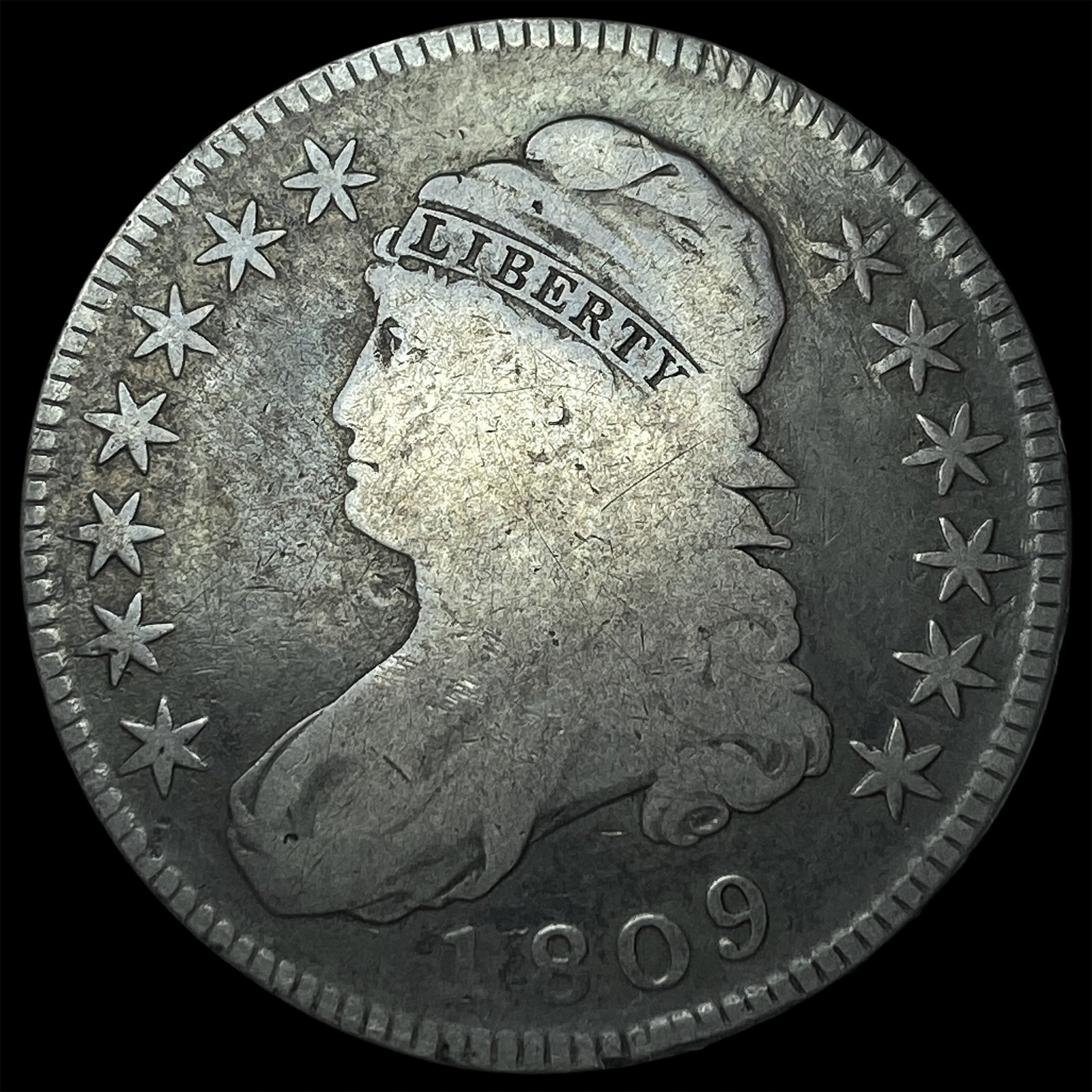 1809 Capped Bust Half Dollar ABOUT UNCIRCULATED: 1809 Capped Bust Half Dollar ABOUT UNCIRCULATED