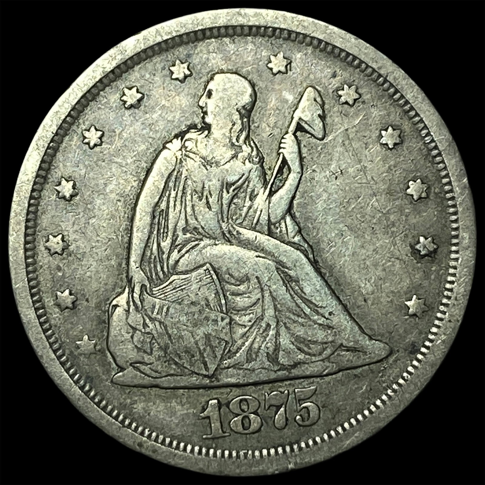 1875-S Silver Twenty Cents Piece NEARLY UNCIRCULATED: 1875-S Silver Twenty Cents Piece NEARLY UNCIRCULATED