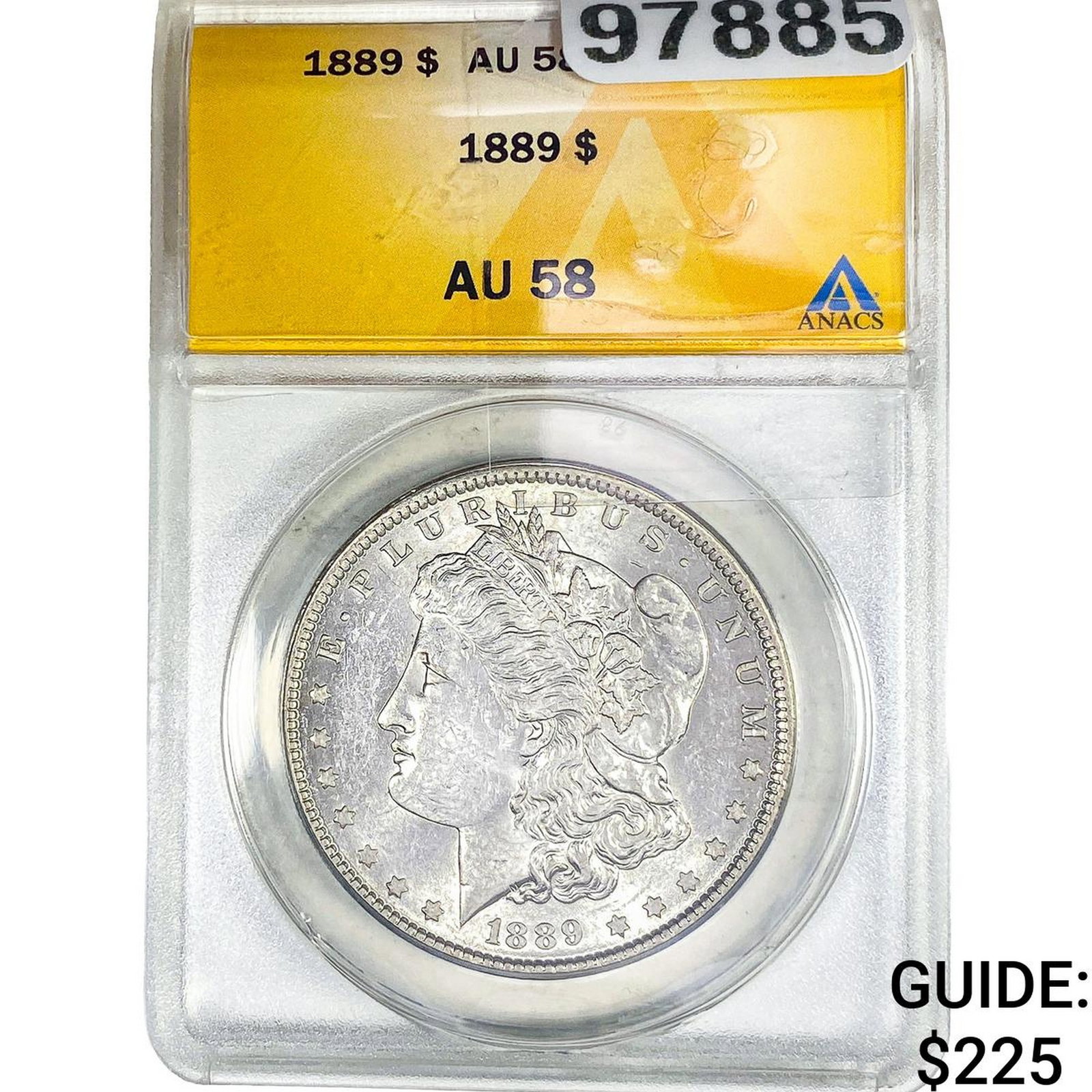 1889 Morgan Silver Dollar ANACS AU58: 1889 Morgan Silver Dollar ANACS AU58