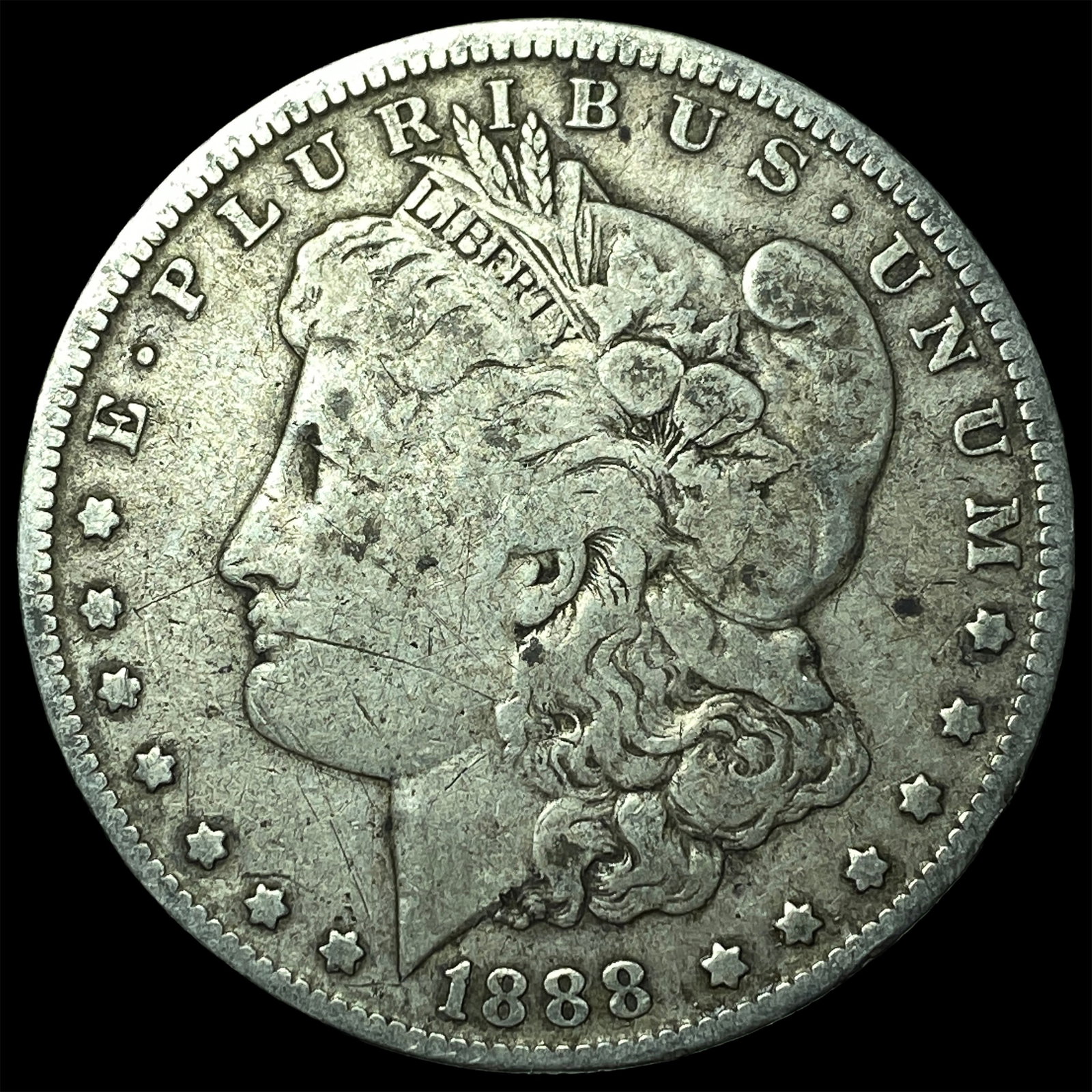 1888-O Silver Morgan Dollar Hot Lips LIGHTLY CIRCULATED: 1888-O Silver Morgan Dollar Hot Lips LIGHTLY CIRCULATED