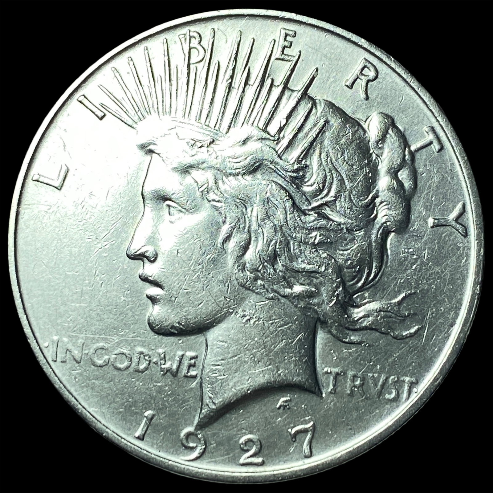 1927-D Peace Silver Dollar ABOUT UNCIRCULATED (1 of 2)