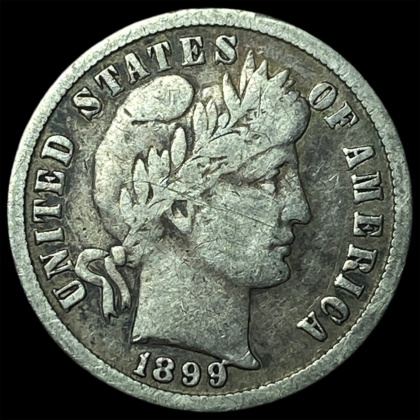1899-S Silver Barber Dime LIGHTLY CIRCULATED: 1899-S Silver Barber Dime LIGHTLY CIRCULATED