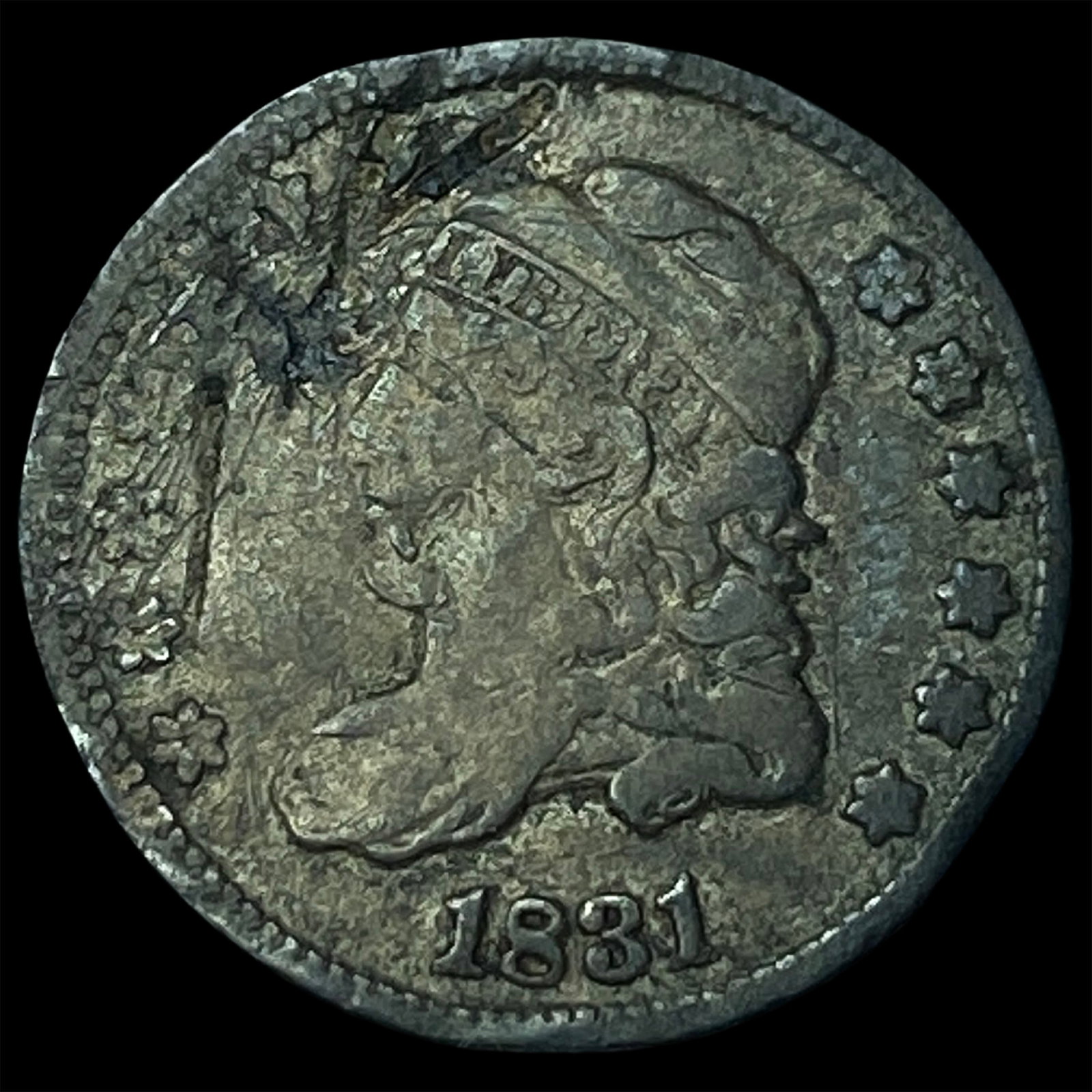 1831 Capped Bust Silver Half Dime NICELY CIRCULATED: 1831 Capped Bust Silver Half Dime NICELY CIRCULATED