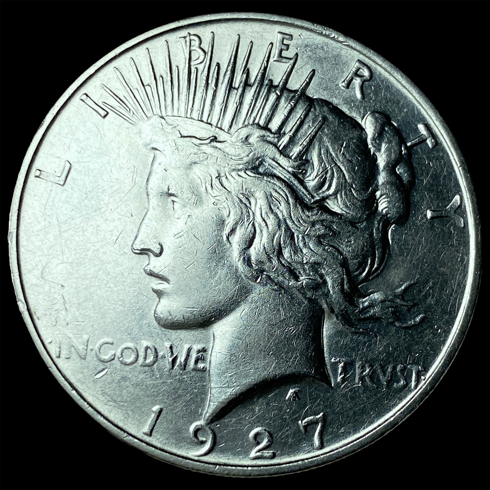 1927-D Silver Peace Dollar CLOSELY UNCIRCULATED: 1927-D Silver Peace Dollar CLOSELY UNCIRCULATED