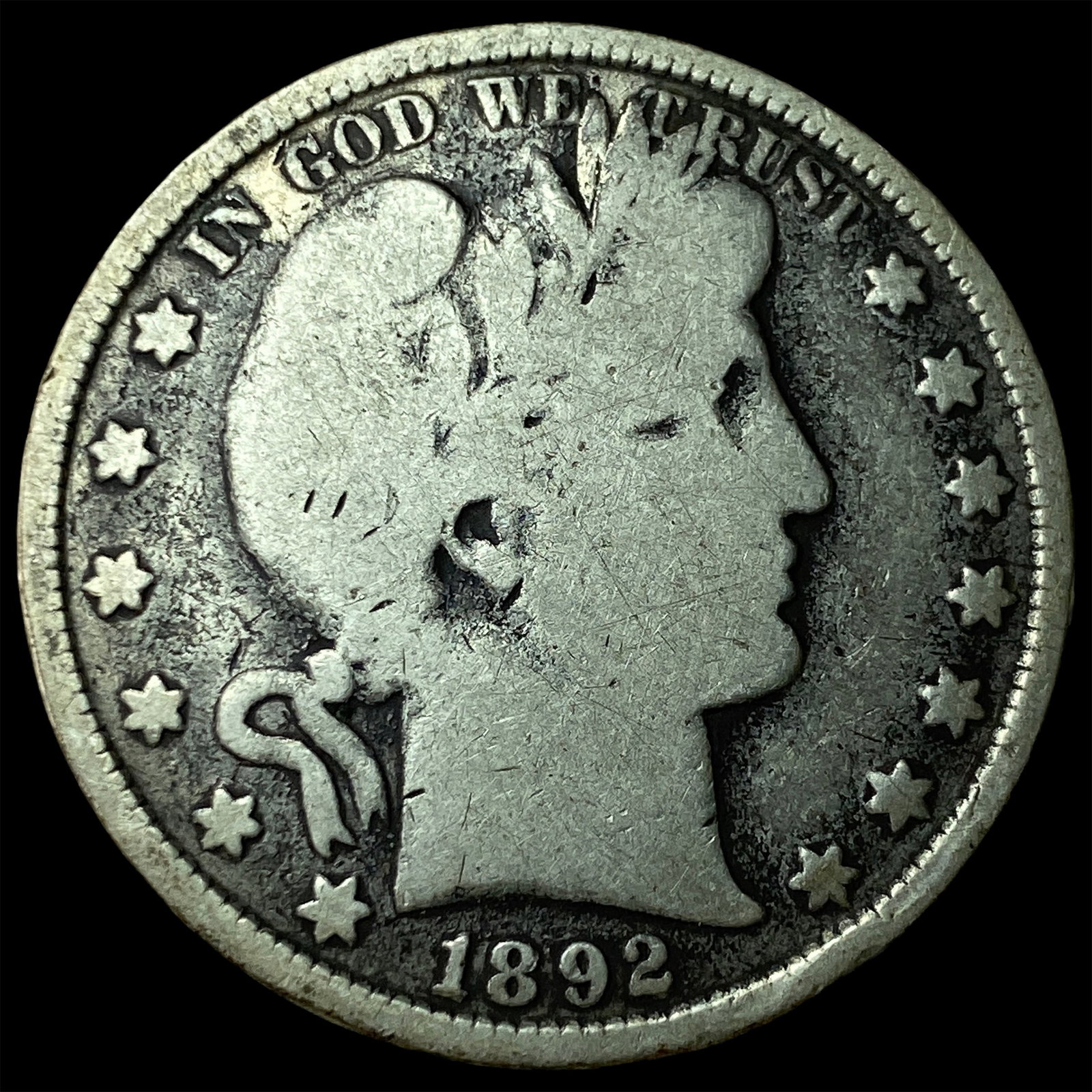 1892 Silver Barber Half Dollar LIGHTLY CIRCULATED