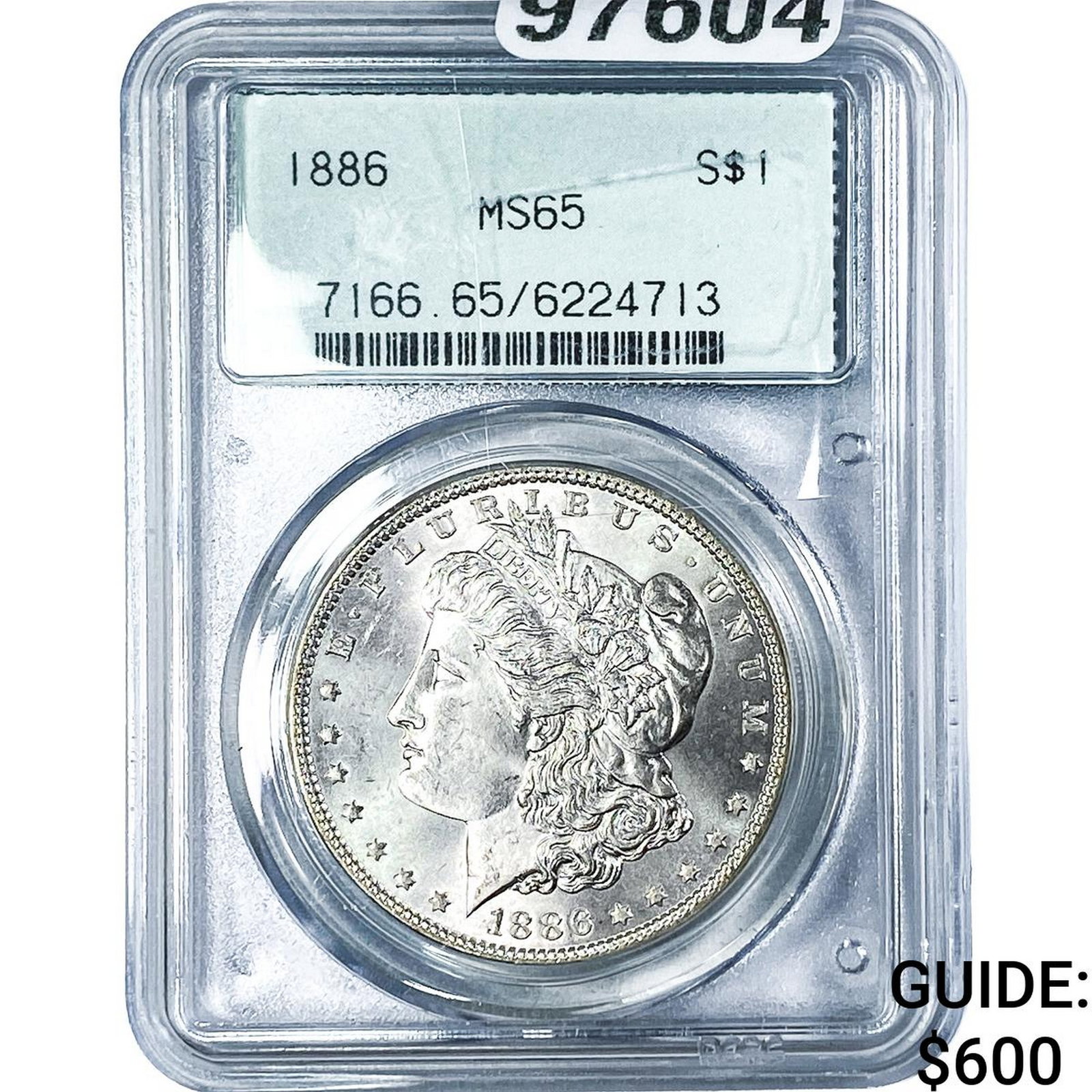 1886 Morgan Silver Dollar PCGS MS65: 1886 Morgan Silver Dollar PCGS MS65