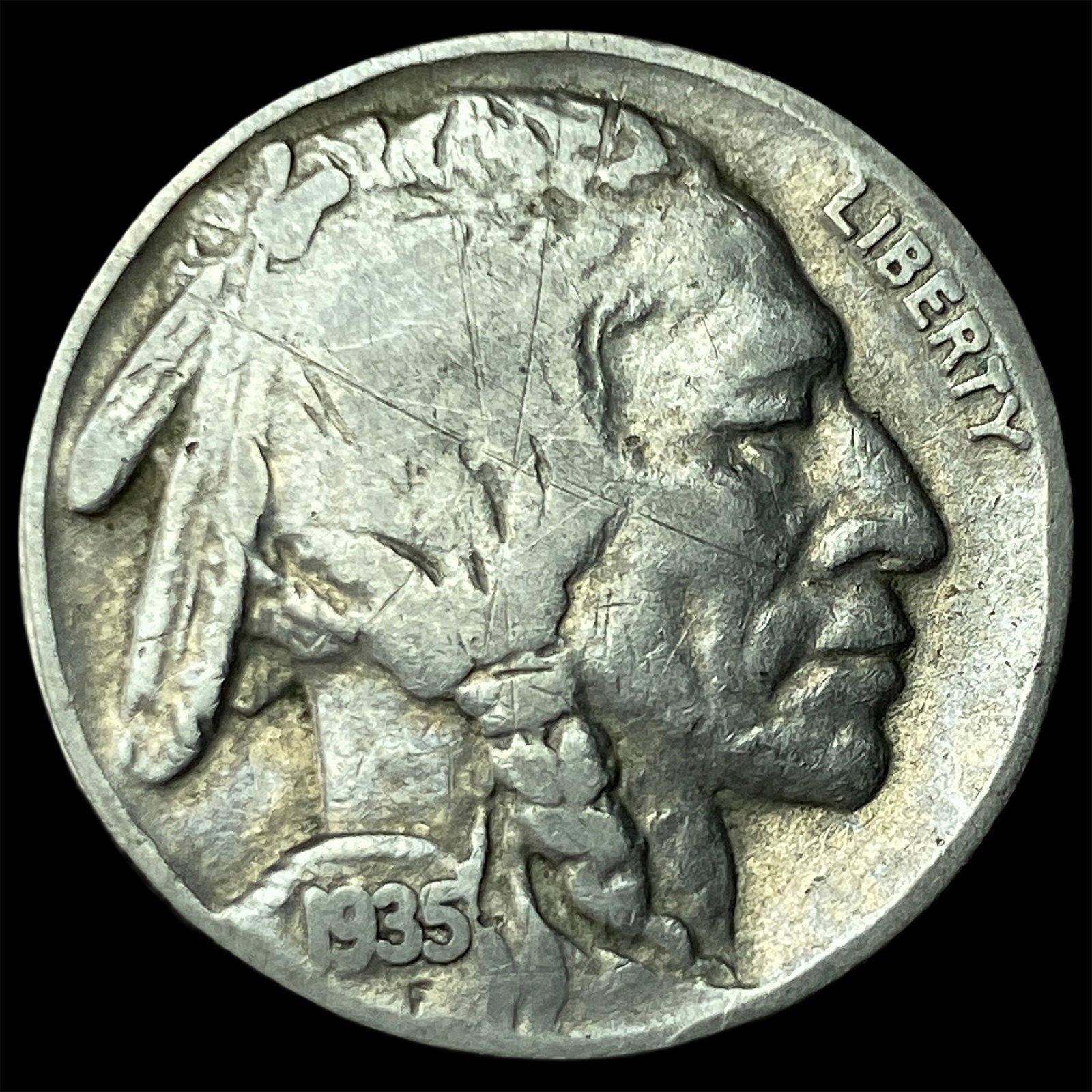 1935 DDR Buffalo Nickel NEARLY UNCIRCULATED: 1935 DDR Buffalo Nickel NEARLY UNCIRCULATED