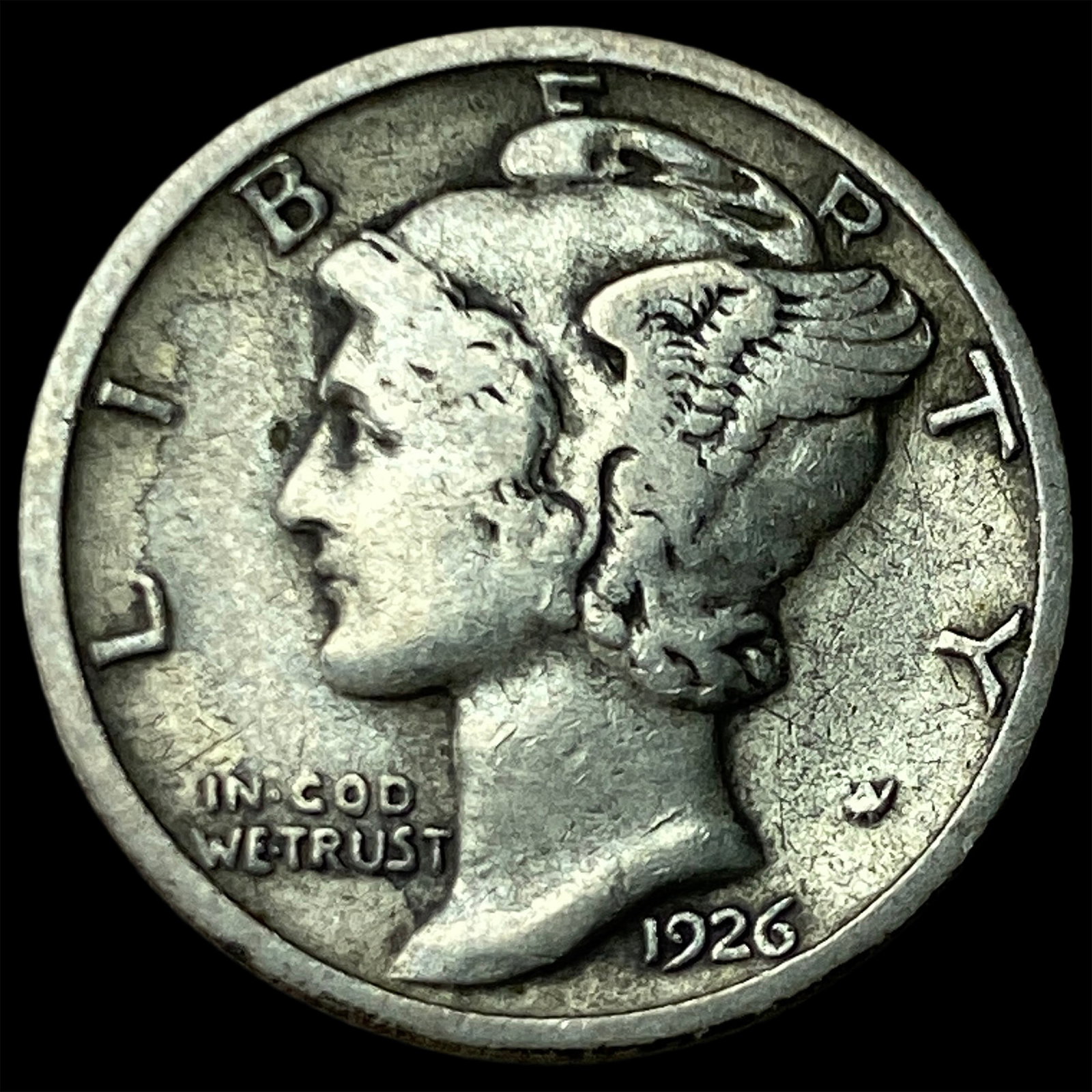 1926-S Silver Mercury Dime LIGHTLY CIRCULATED: 1926-S Silver Mercury Dime LIGHTLY CIRCULATED