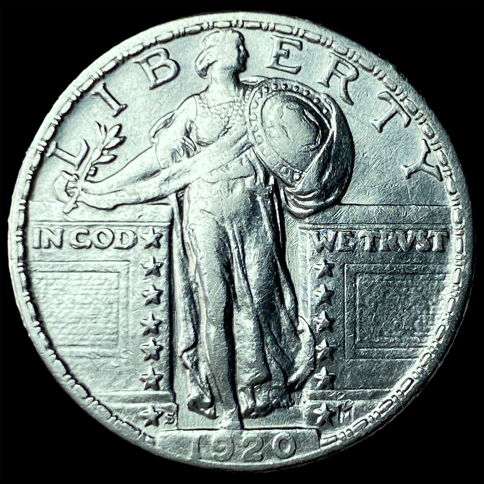 1920-S Silver Standing Liberty Quarter CLOSELY UNCIRCULATED (1 of 2)