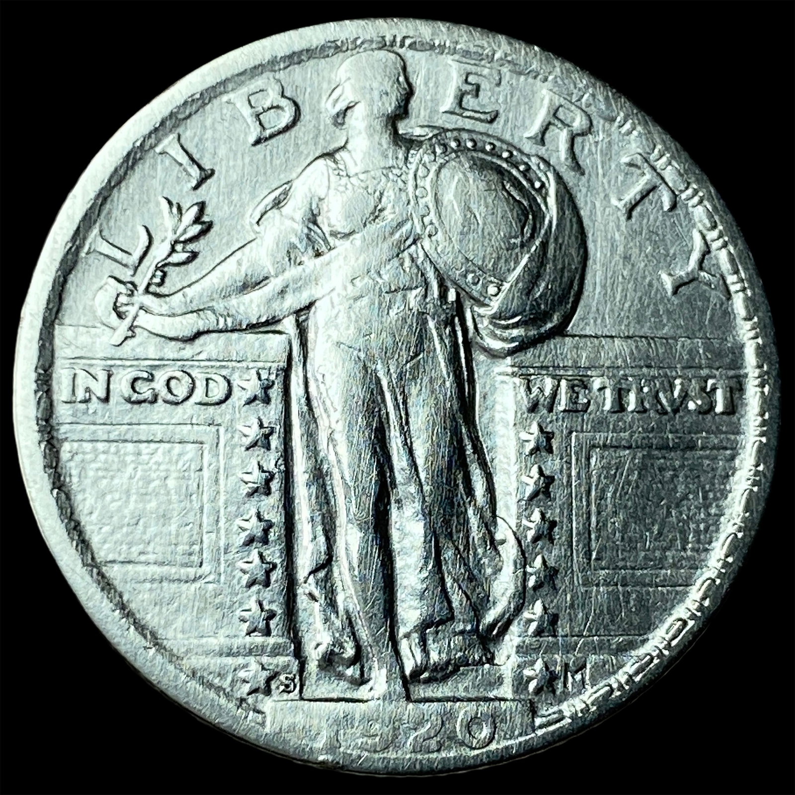 1920-S Silver Standing Liberty Quarter CLOSELY UNCIRCULATED (1 of 2)