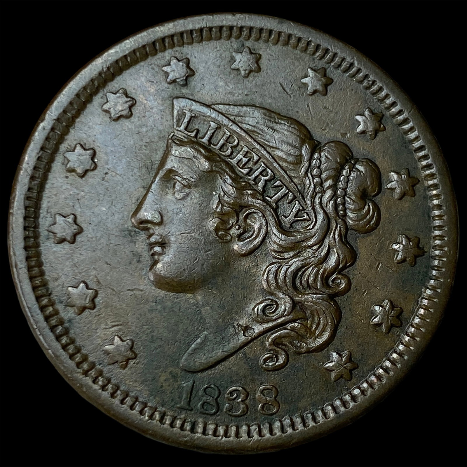 1838 Coronet Head Large Cent UNCIRCULATED