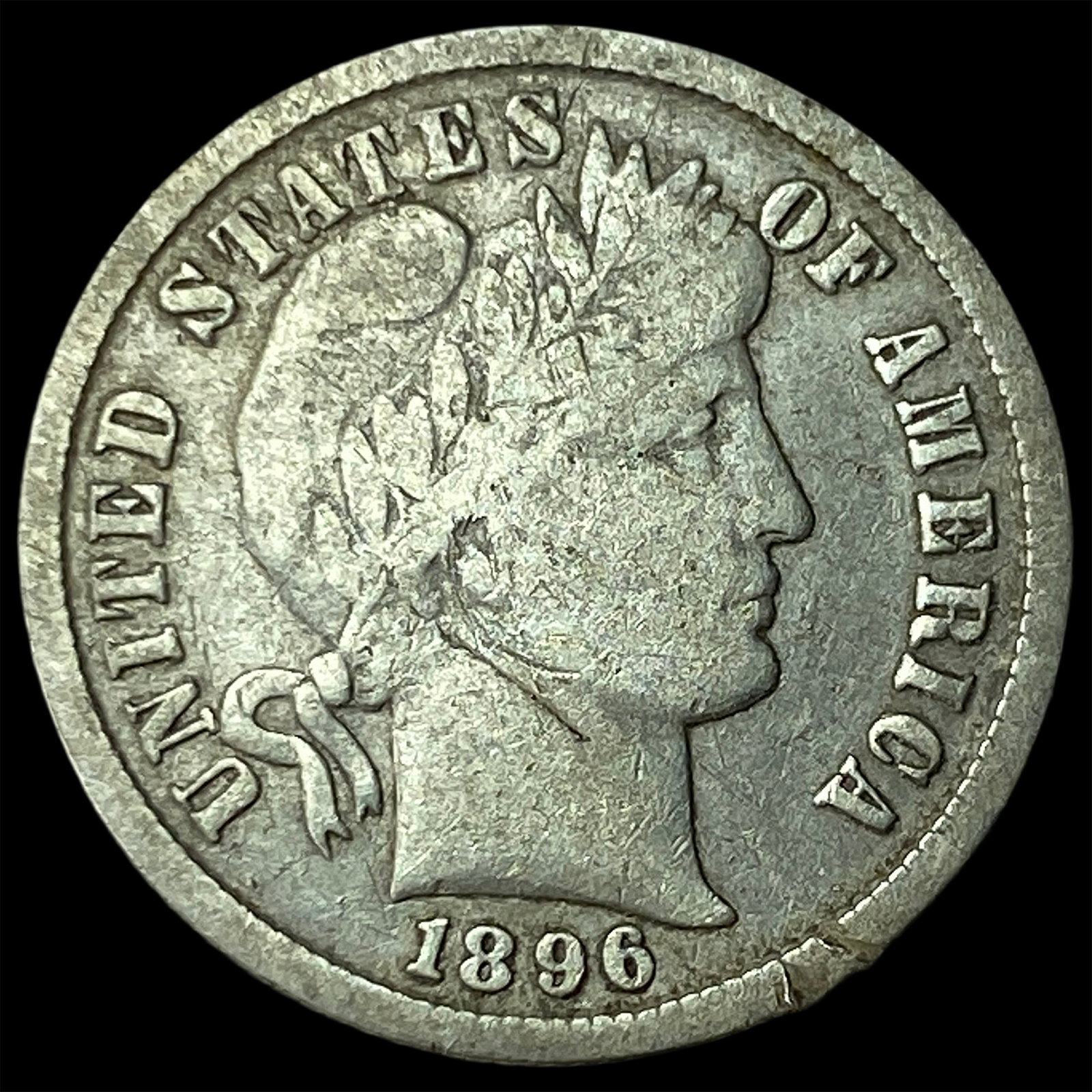 1896 Silver Barber Dime LIGHTLY CIRCULATED: 1896 Silver Barber Dime LIGHTLY CIRCULATED