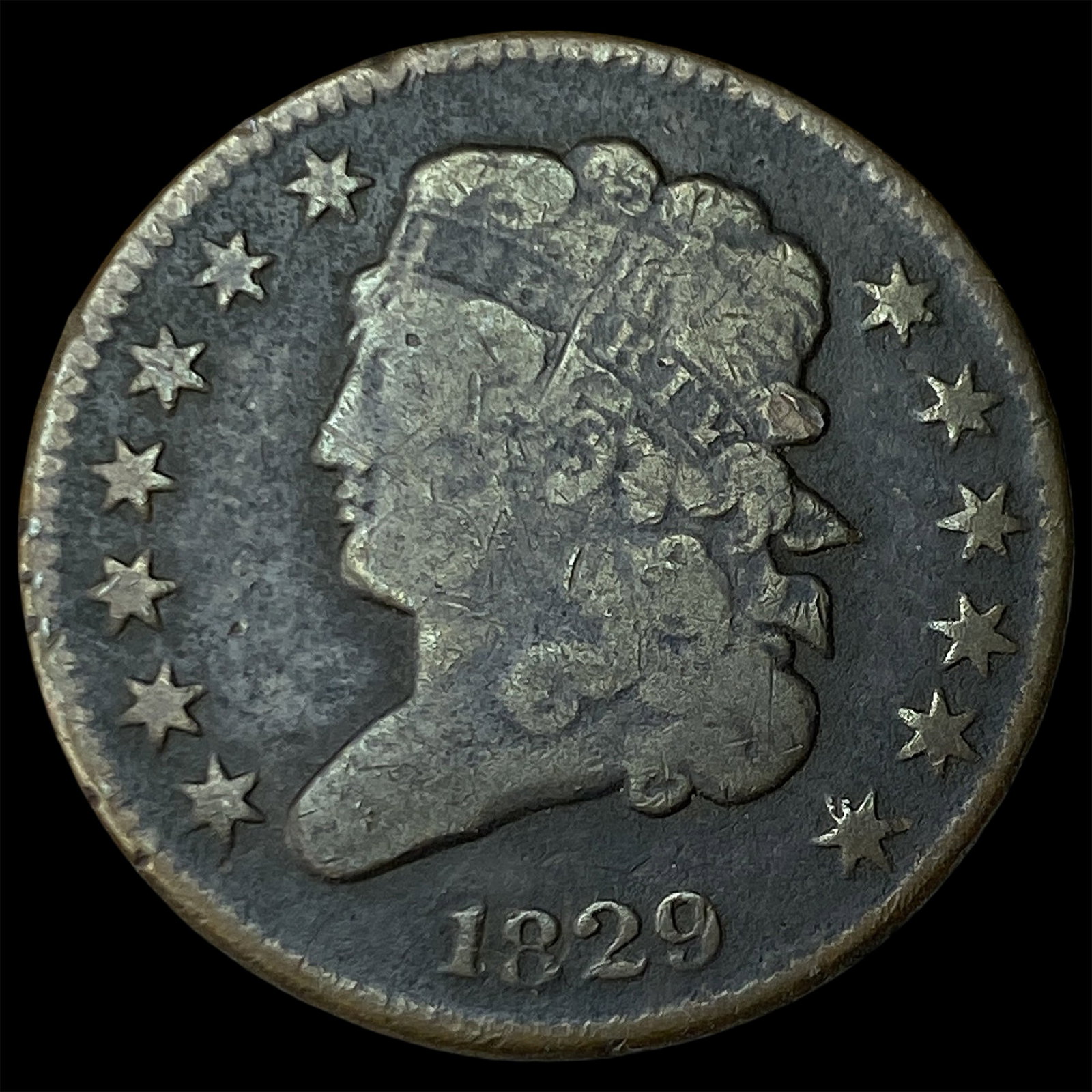 1829 Classic Head Half Cent LIGHTLY CIRCULATED