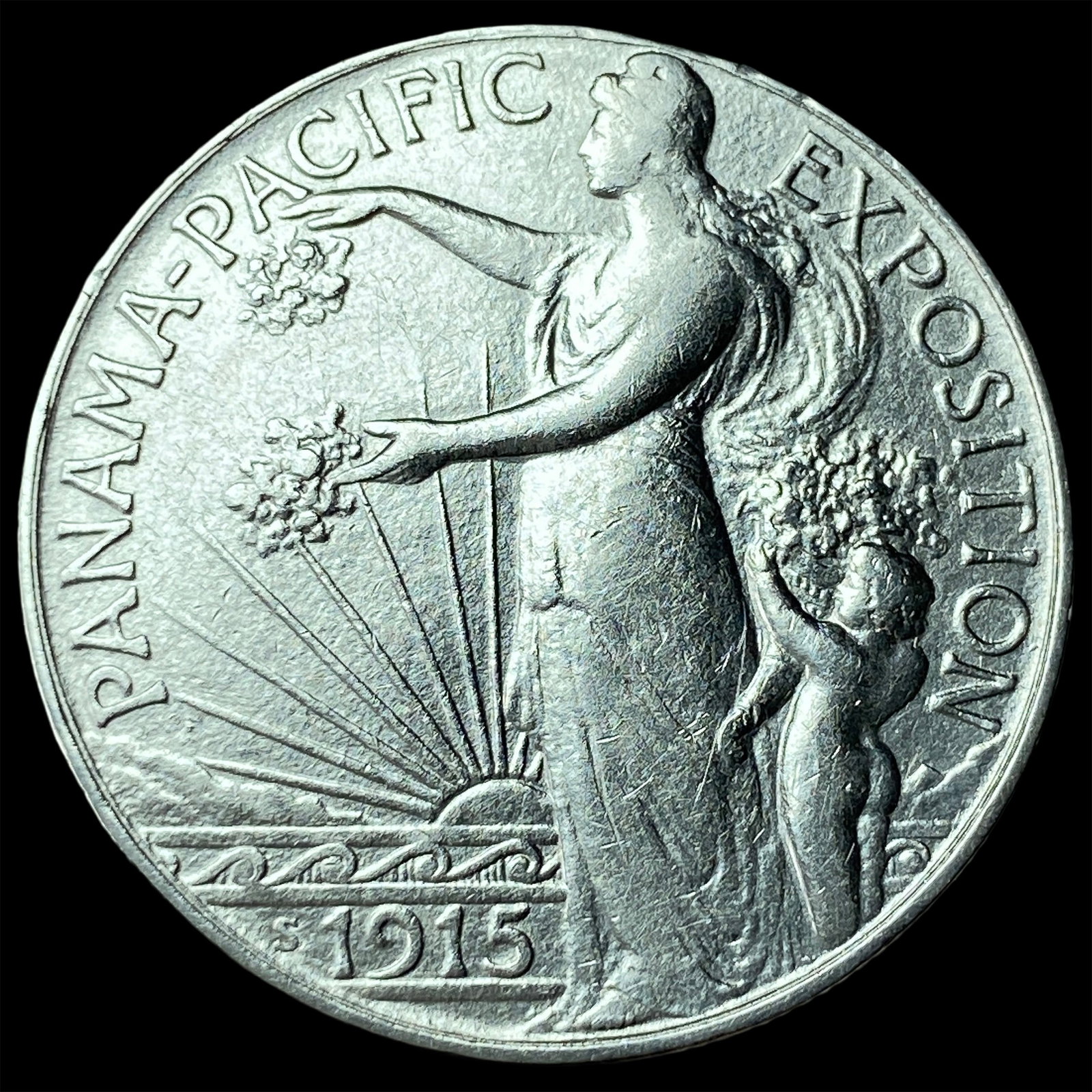 1915-S Silver Panama-Pacific Half Dollar CLOSELY UNCIRCULATED