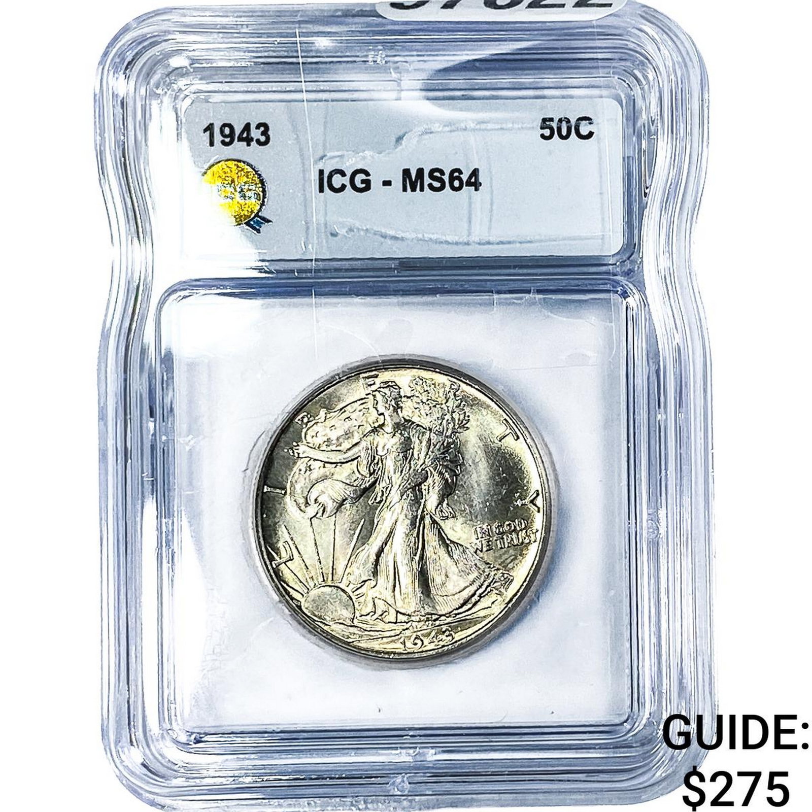 1943 Walking Liberty Half Dollar ICG MS64: 1943 Walking Liberty Half Dollar ICG MS64