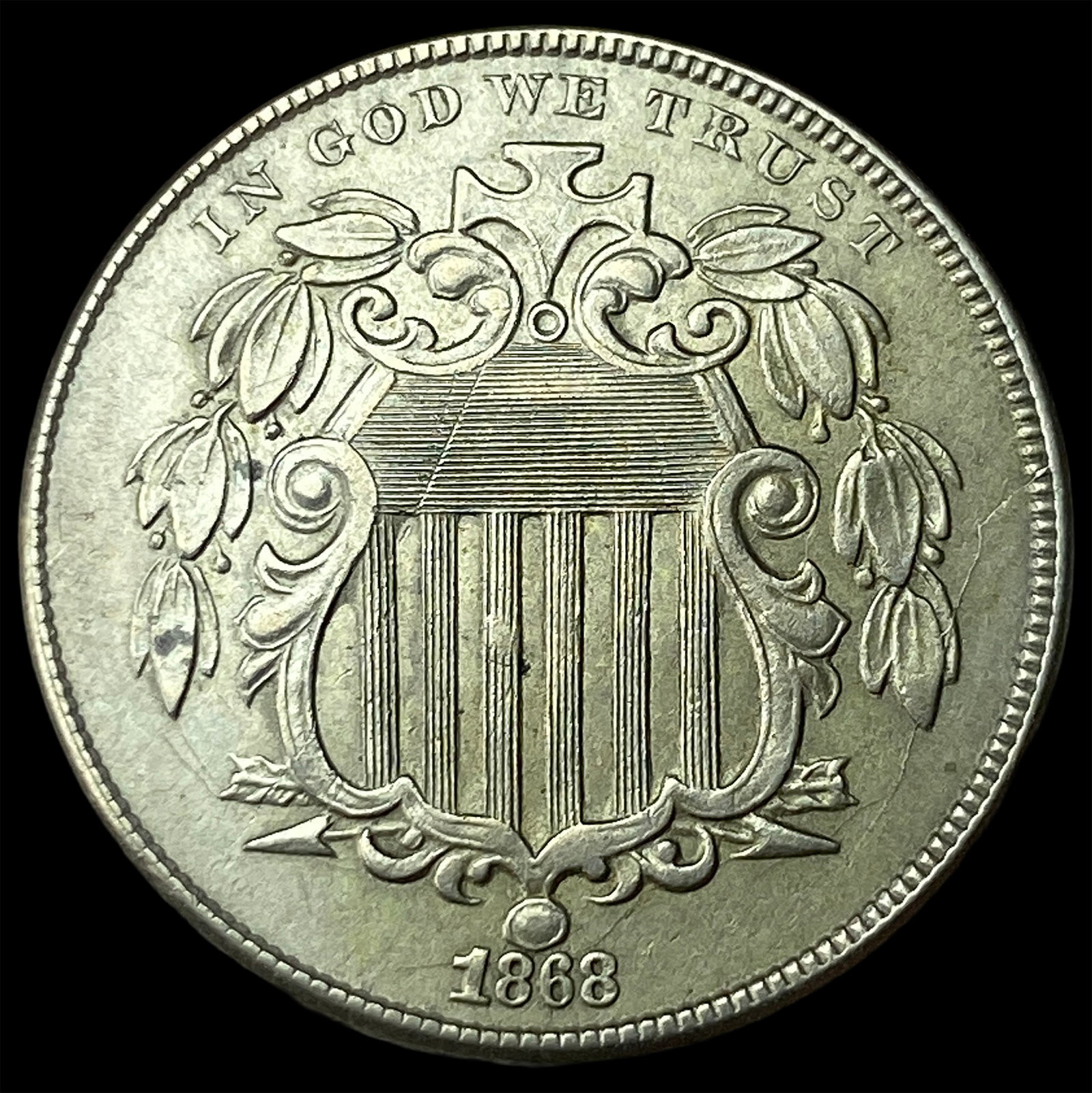 1868 Shield Nickel UNCIRCULATED: 1868 Shield Nickel UNCIRCULATED