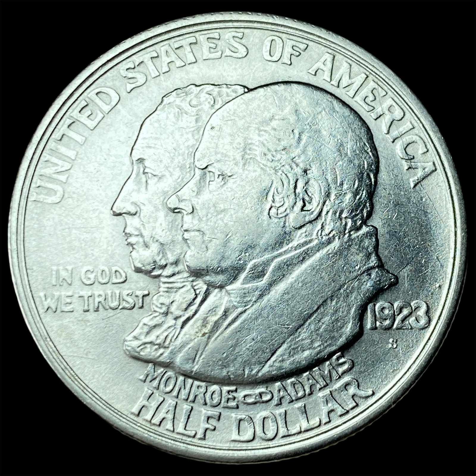 1923-S Silver Monroe Doctrine Half Dollar UNCIRCULATED: 1923-S Silver Monroe Doctrine Half Dollar UNCIRCULATED