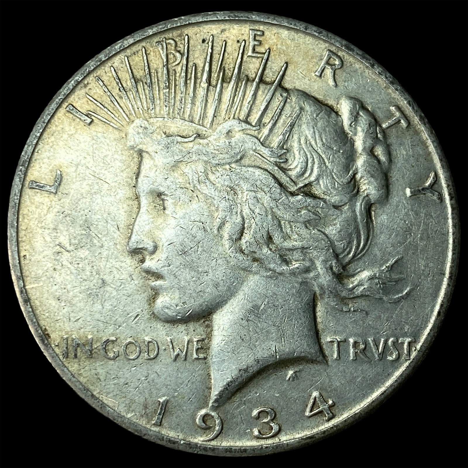 1934-S Silver Peace Dollar NEARLY UNCIRCULATED: 1934-S Silver Peace Dollar NEARLY UNCIRCULATED