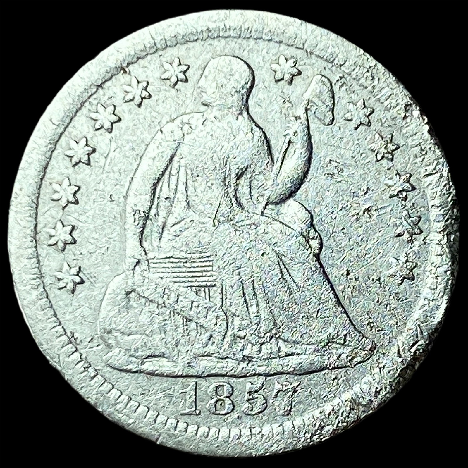 1857-O Silver Seated Liberty Half Dime LIGHTLY CIRCULATED: 1857-O Silver Seated Liberty Half Dime LIGHTLY CIRCULATED