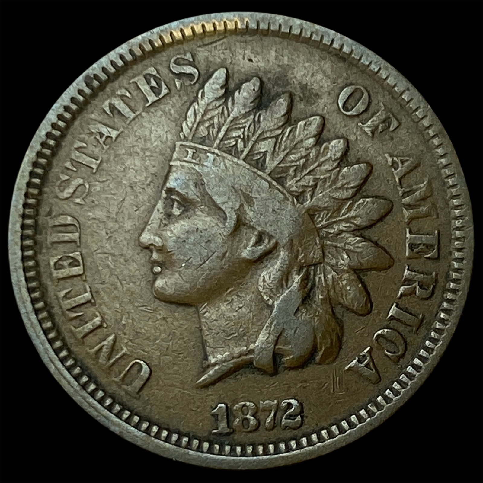 1872 Indian Head Cent LIGHTLY CIRCULATED: 1872 Indian Head Cent LIGHTLY CIRCULATED