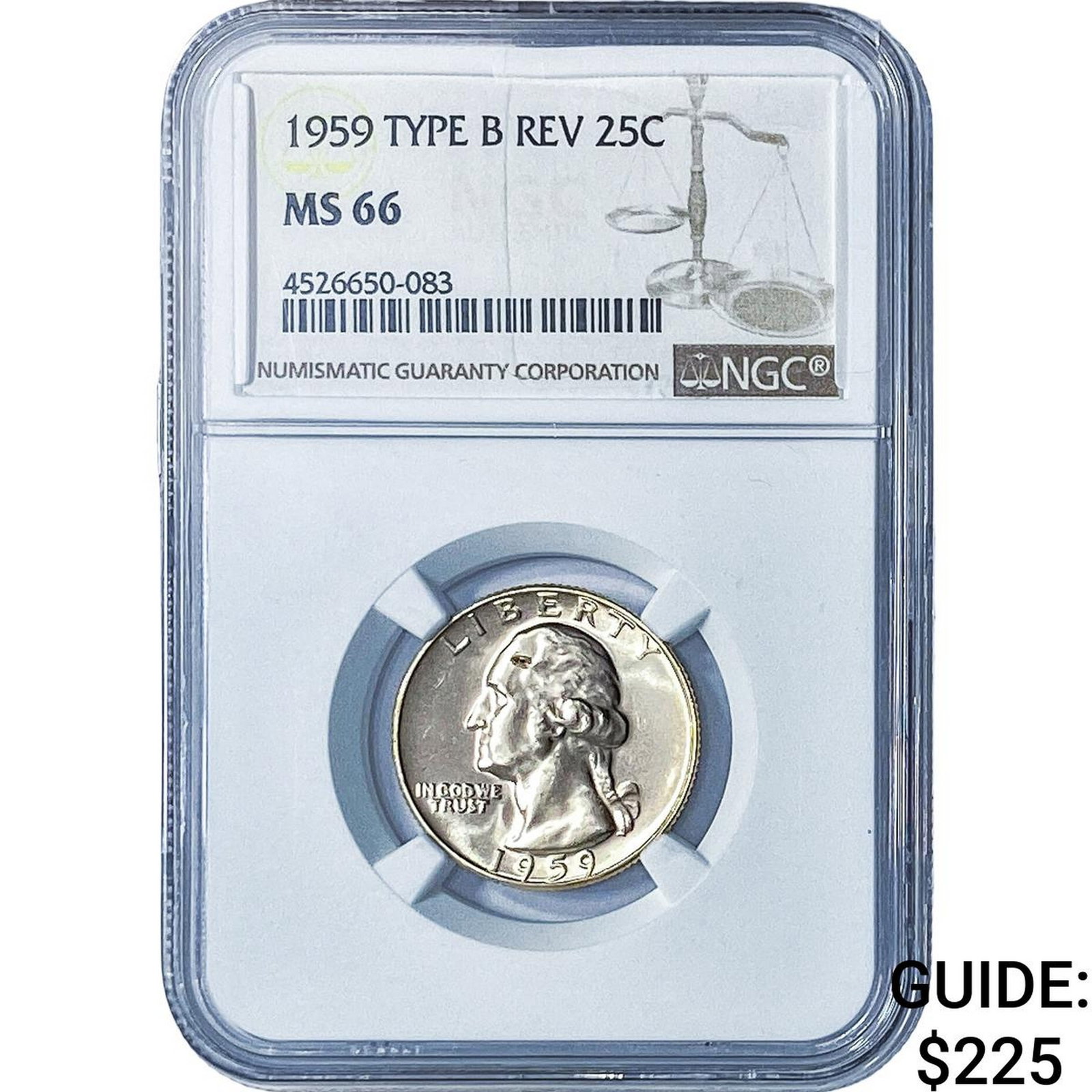 1959 Washington Silver Quarter NGC MS66 Type B Rev. (1 of 2)
