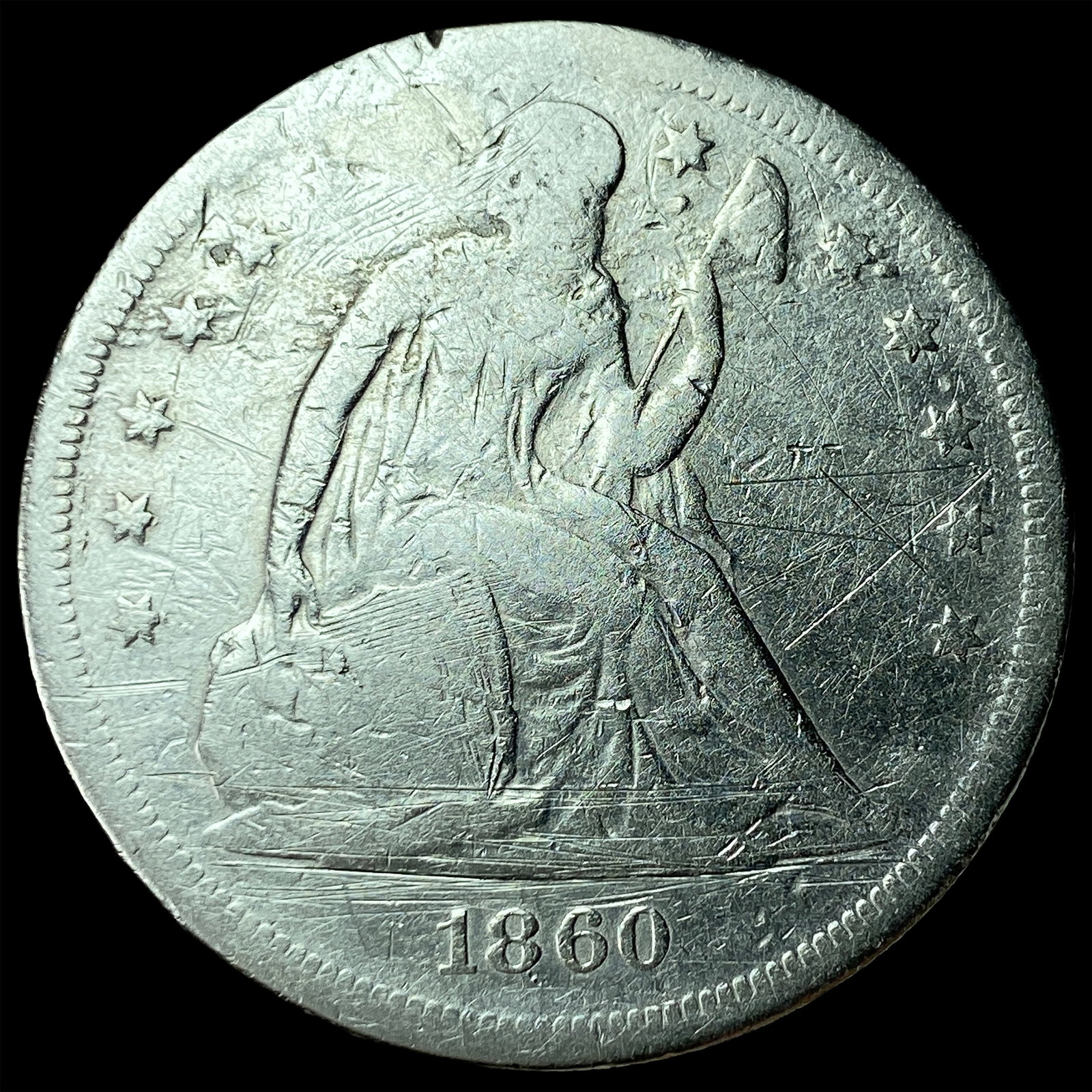 1860 Silver Seated Liberty Dollar HIGH GRADE: 1860 Silver Seated Liberty Dollar HIGH GRADE