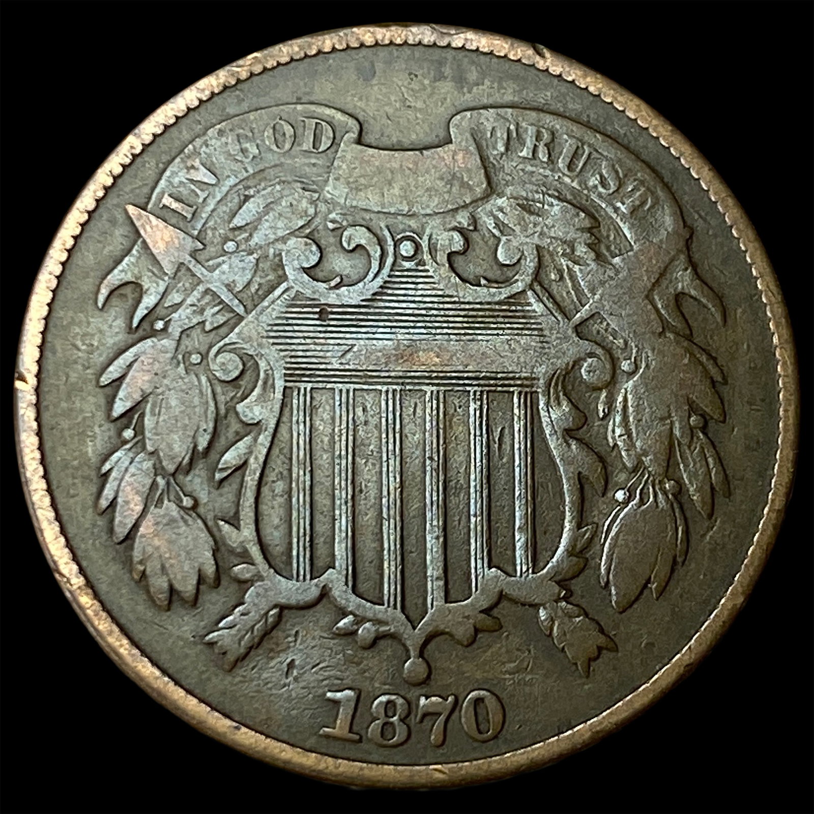 1870 Two-Cent Piece LIGHTLY CIRCULATED