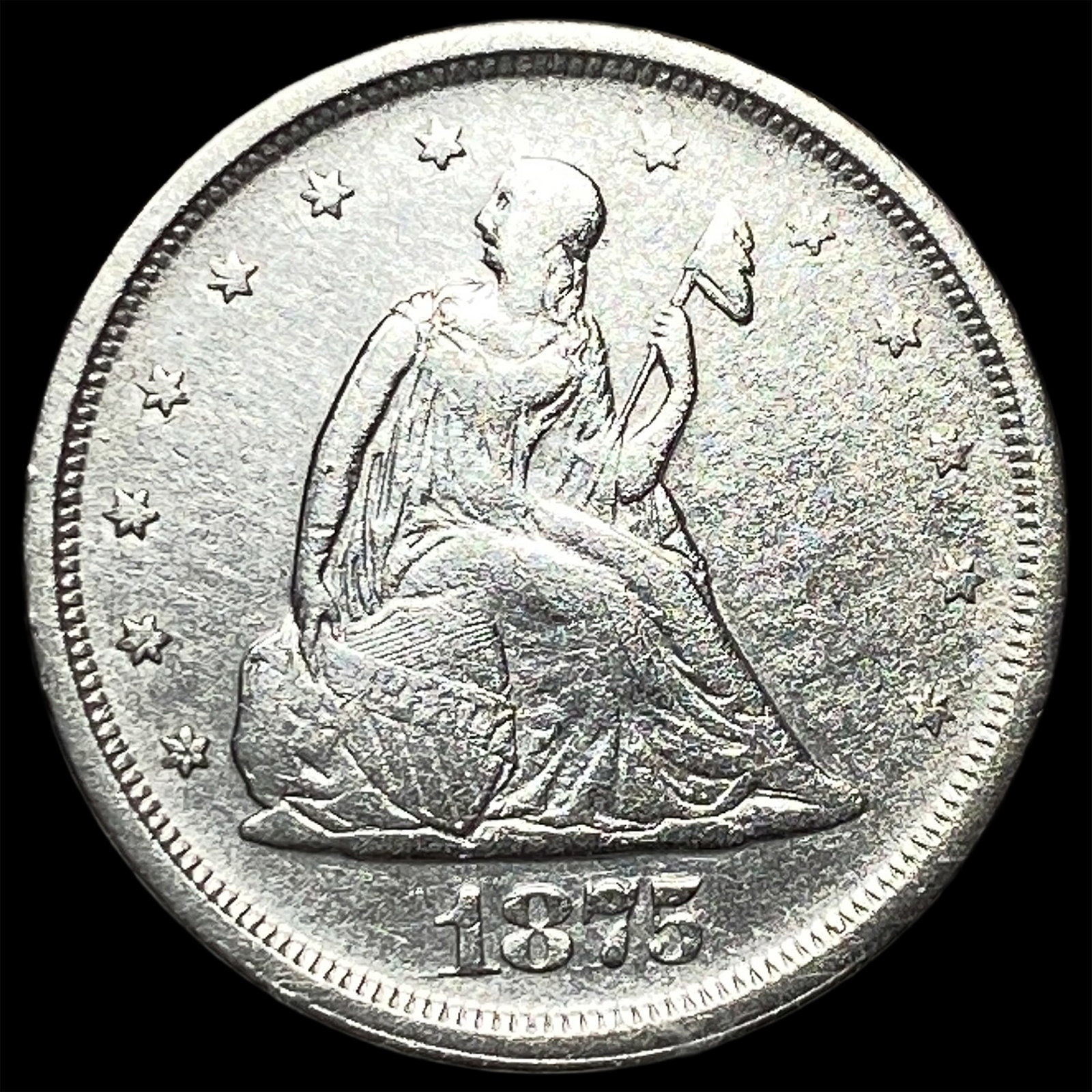 1875-S Twenty Cent Piece ABOUT UNCIRCULATED: 1875-S Twenty Cent Piece ABOUT UNCIRCULATED