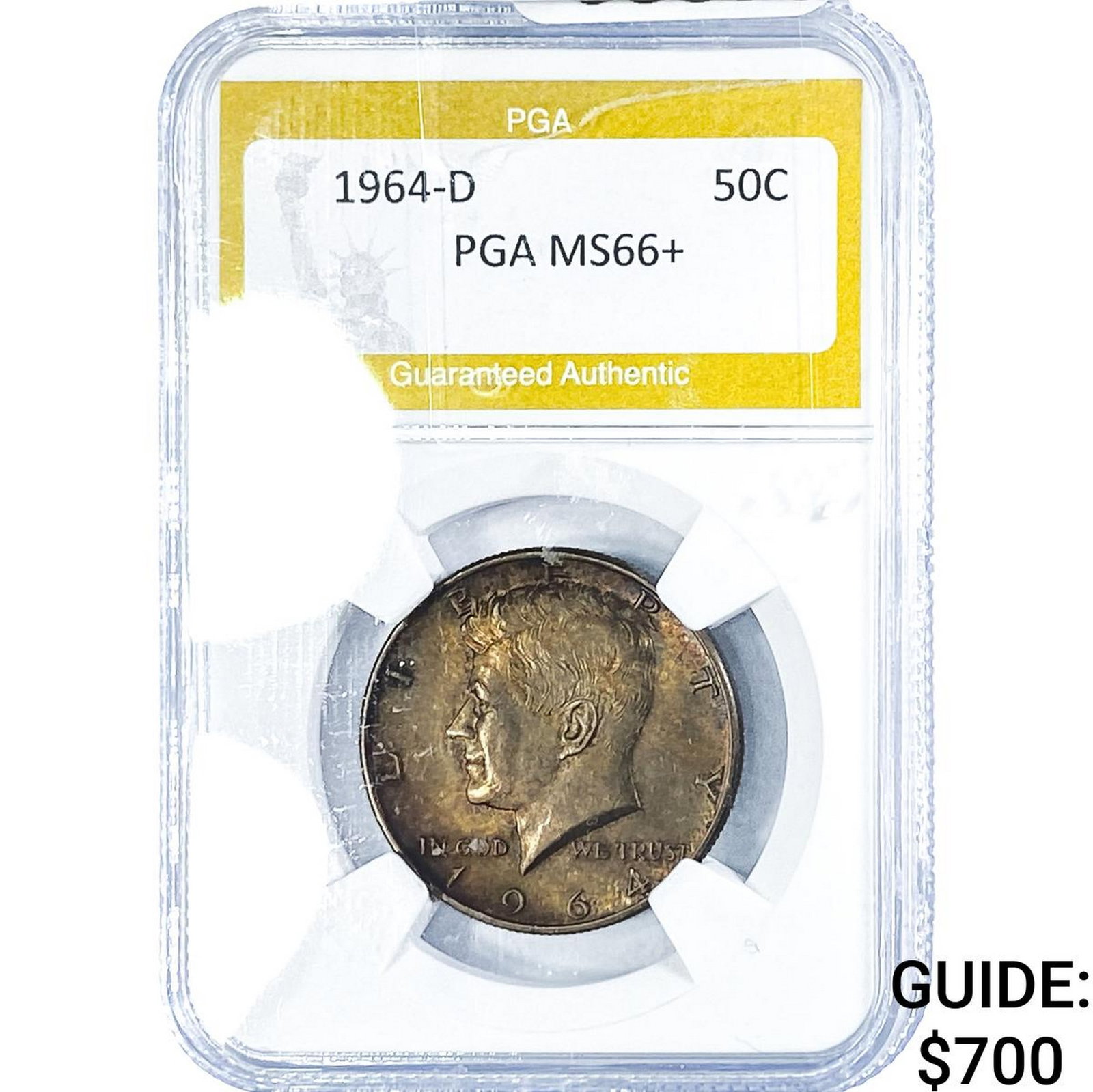 1964-D Kennedy Half Dollar PGA MS66+: 1964-D Kennedy Half Dollar PGA MS66+