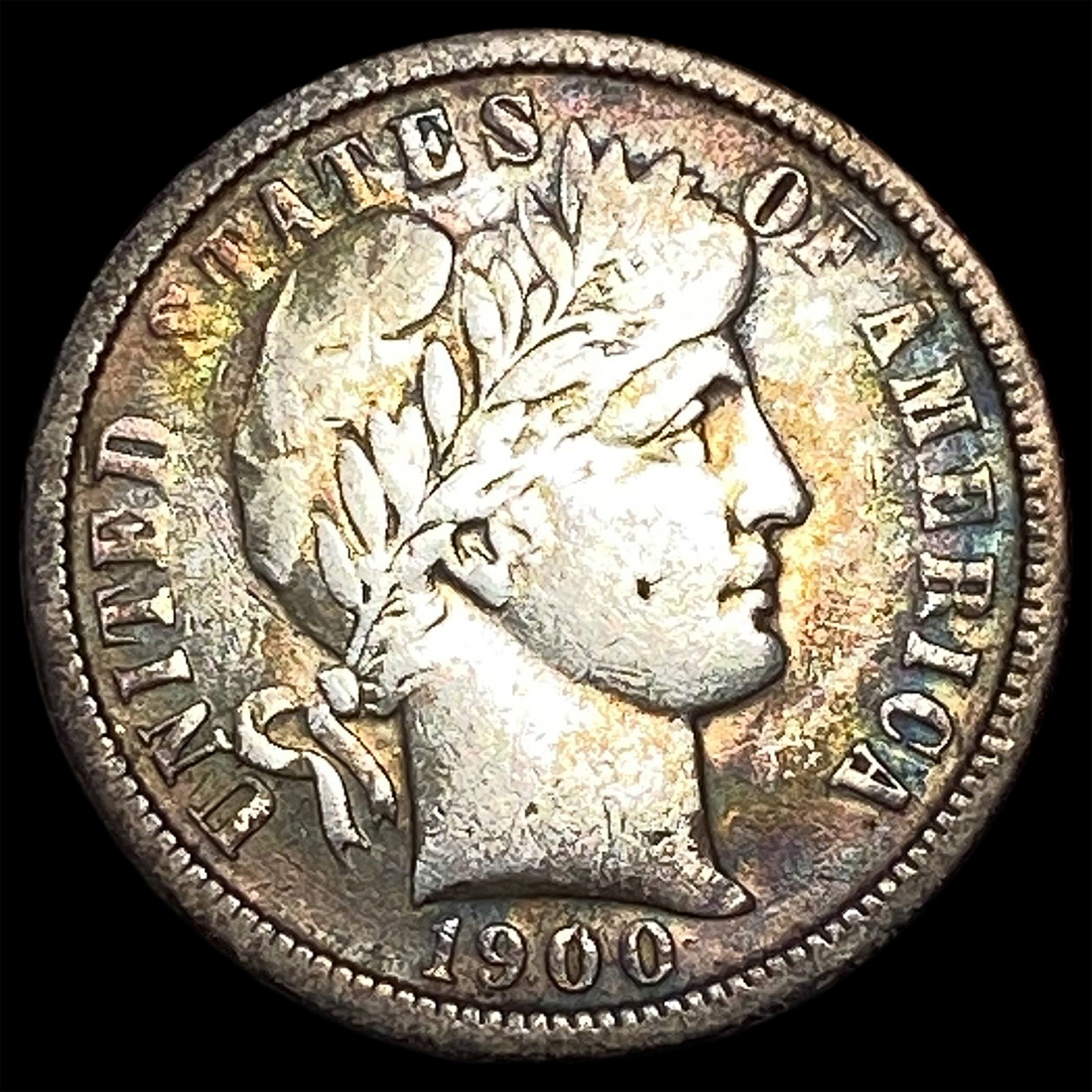 1900-O Silver Barber Dime ABOUT UNCIRCULATED