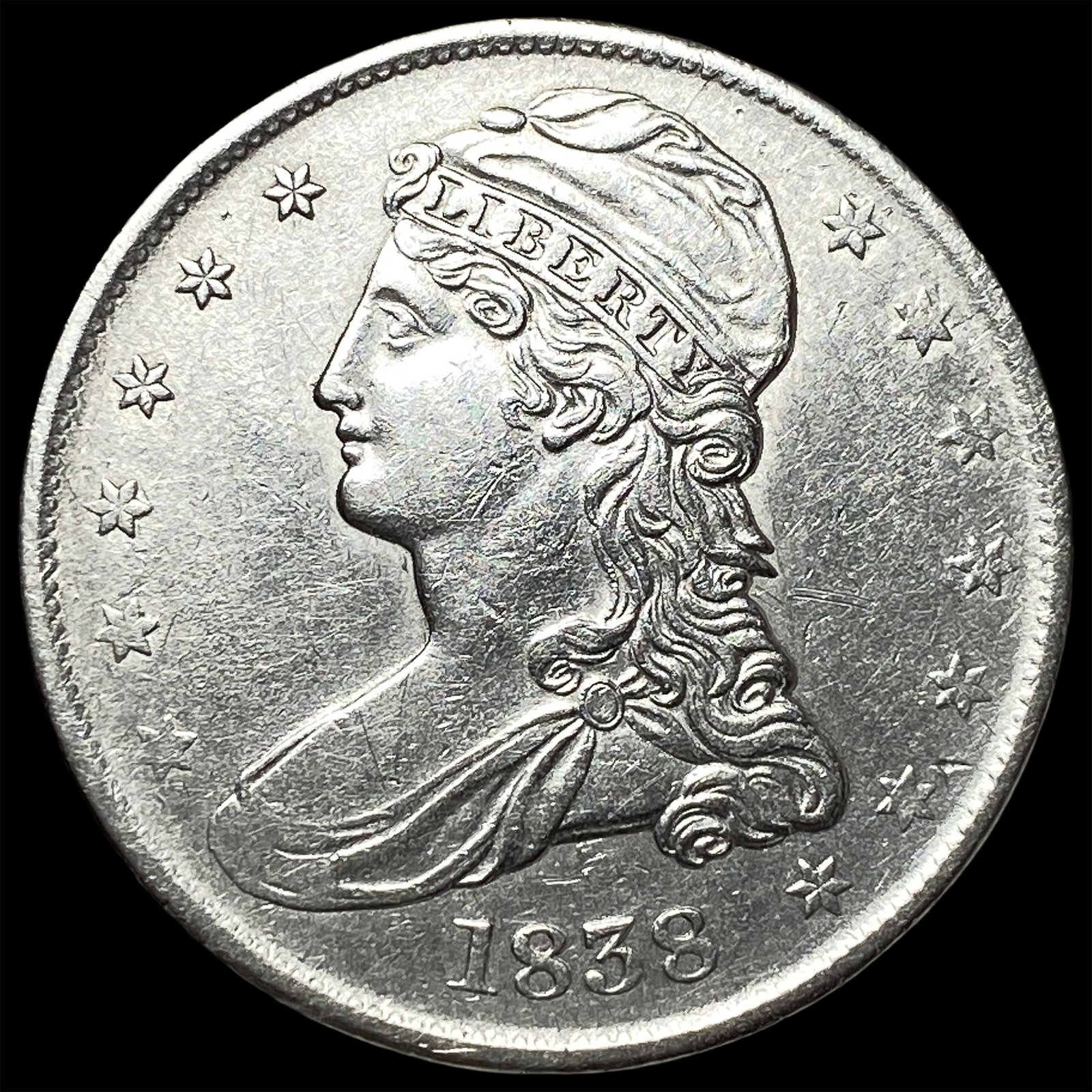 1838 Capped Bust Silver Half Dollar CLOSELY UNCIRCULATED (1 of 2)