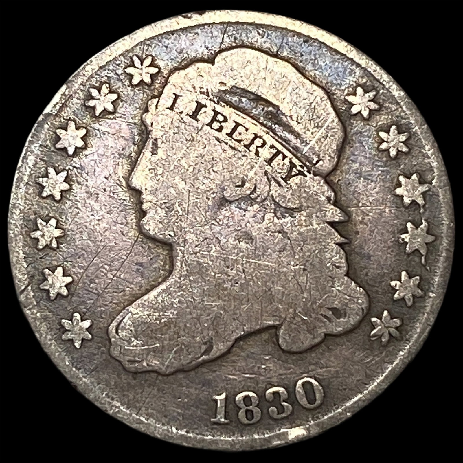 1830 Silver Capped Bust Dime NICELY CIRCULATED (1 of 2)