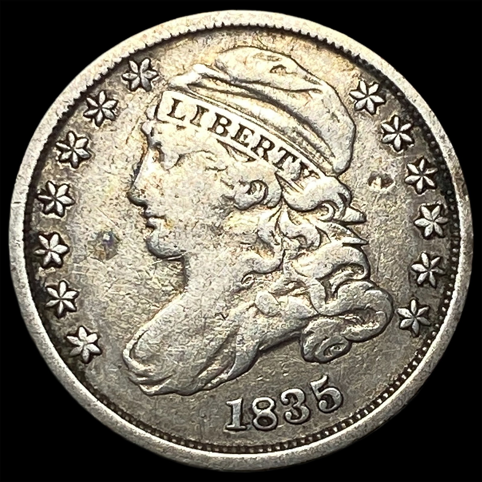 1835 Capped Bust Dime NEARLY UNCIRCULATED: 1835 Capped Bust Dime NEARLY UNCIRCULATED