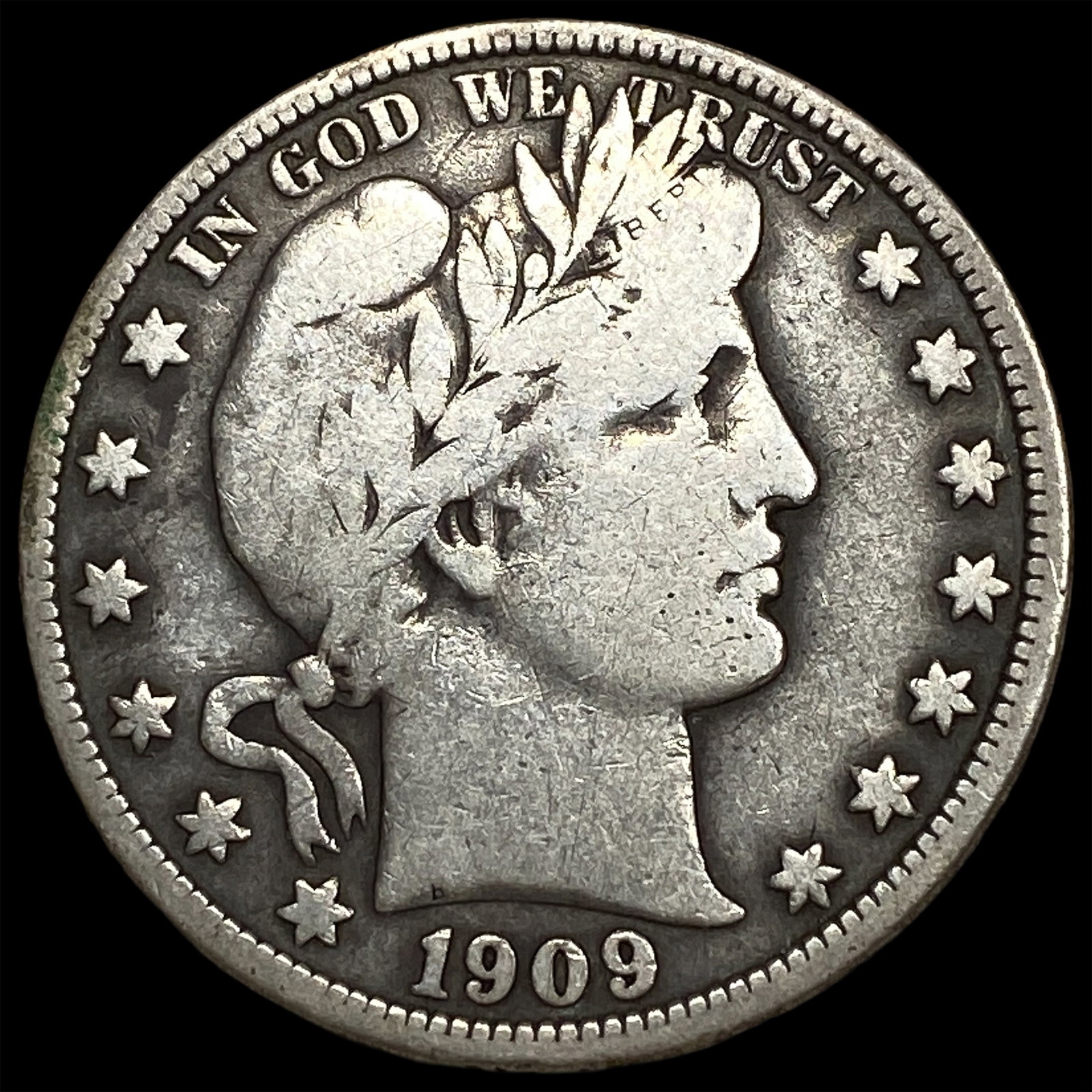 1909 Silver Barber Half Dollar LIGHTLY CIRCULATED: 1909 Silver Barber Half Dollar LIGHTLY CIRCULATED